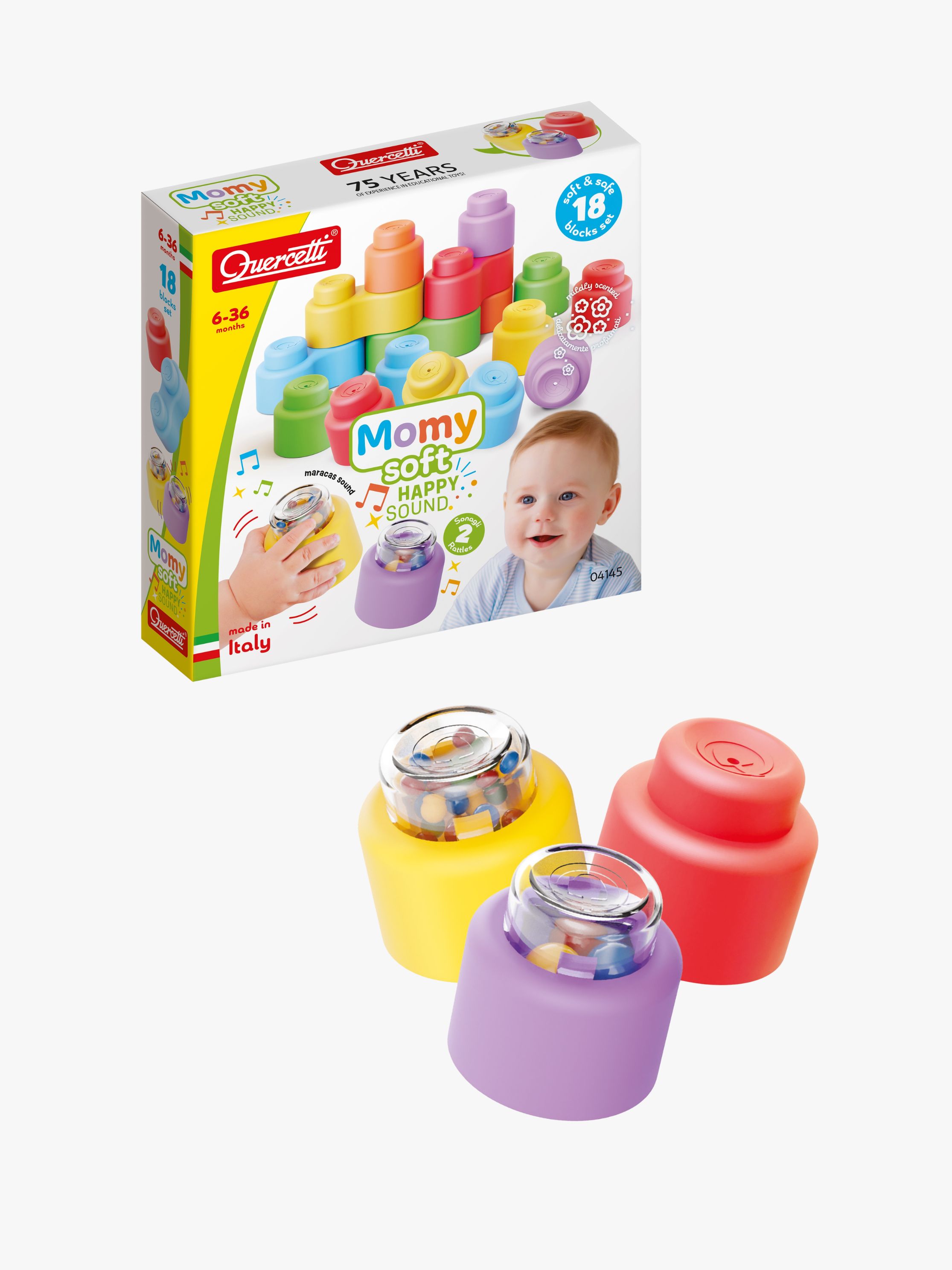 Quercetti Momy Soft Stapelspielzeug Mit Sound, Babyspielzeug