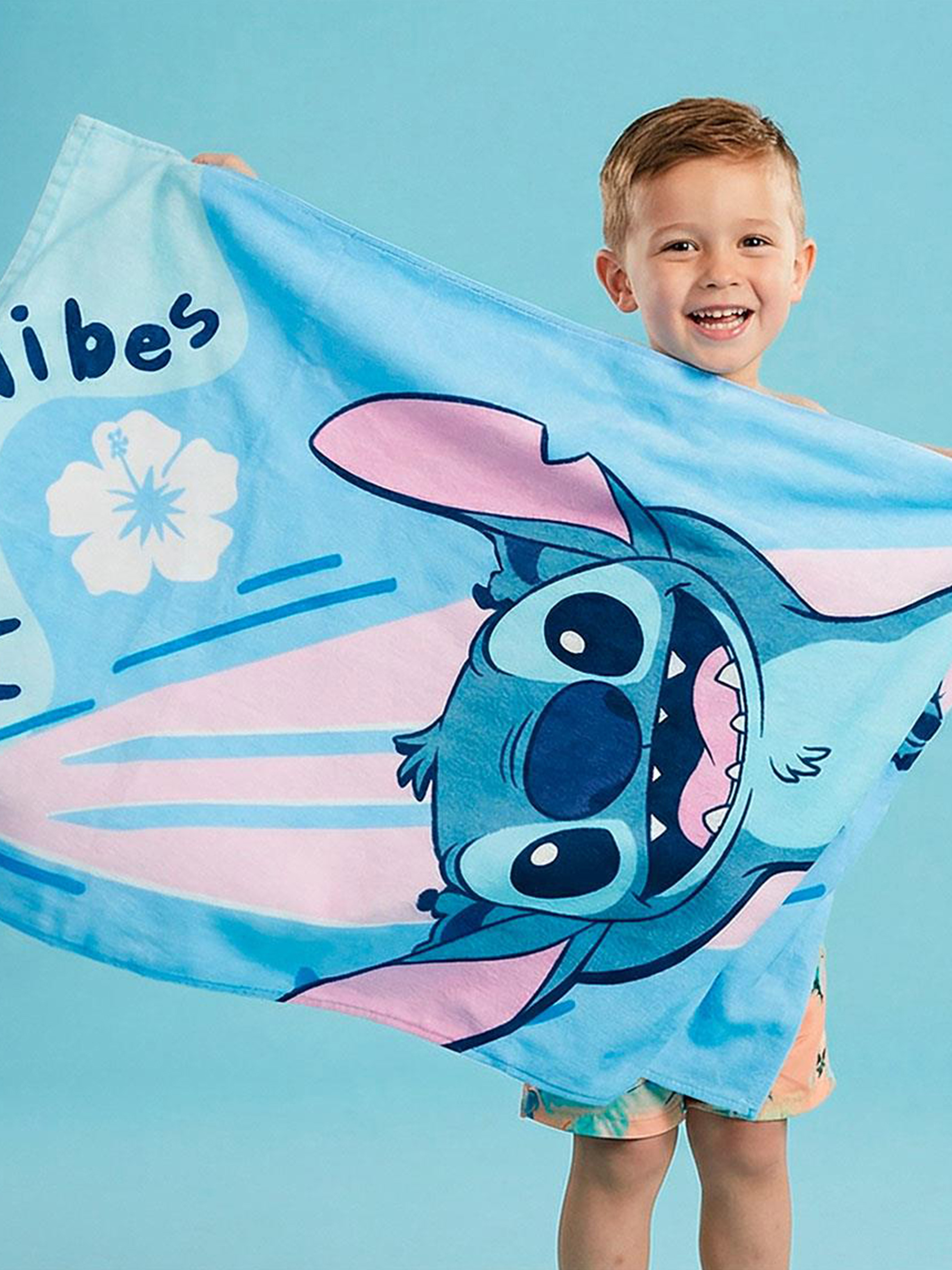 Disney Stitch Handtuch 100% Baumwolle, Blau