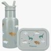 Kidzroom Stainless Steel Trinkflasche & Silikon Brotdose Small Talk, Grün
