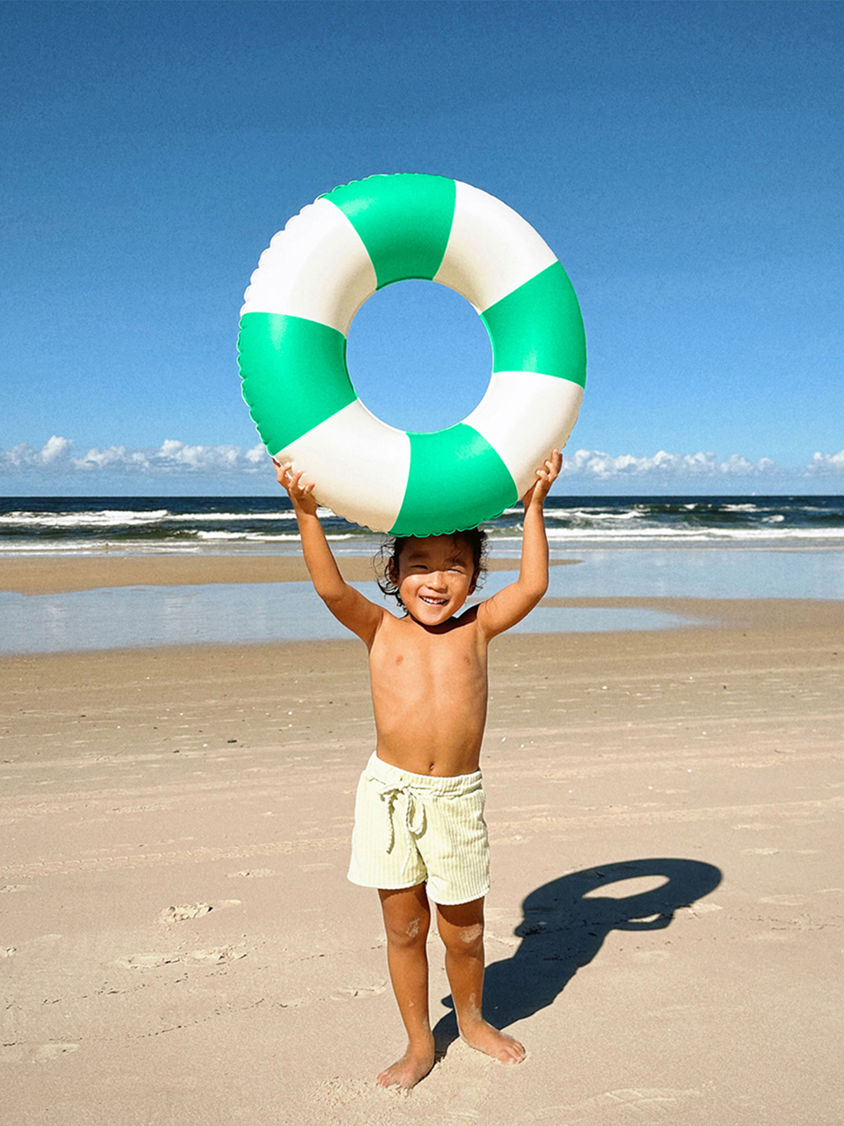 SUNNYLiFE Mini Schwimmring, Pool Party Green Stripe