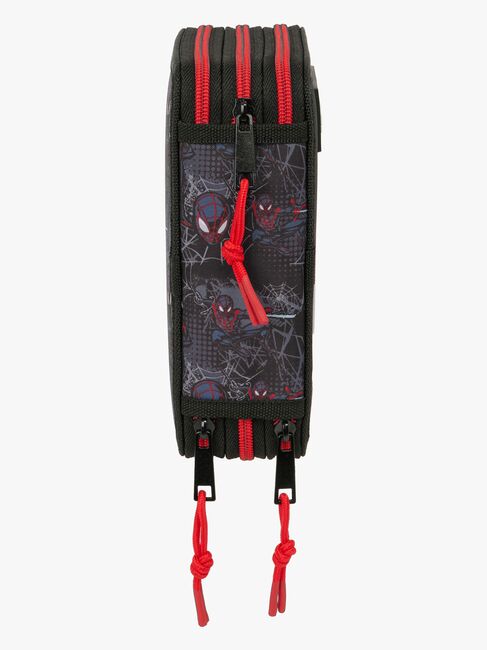 Marvel Spider-Man Miles Morales Gefülltes Dreifach-Federmäppchen 37 Teile, Schwarz