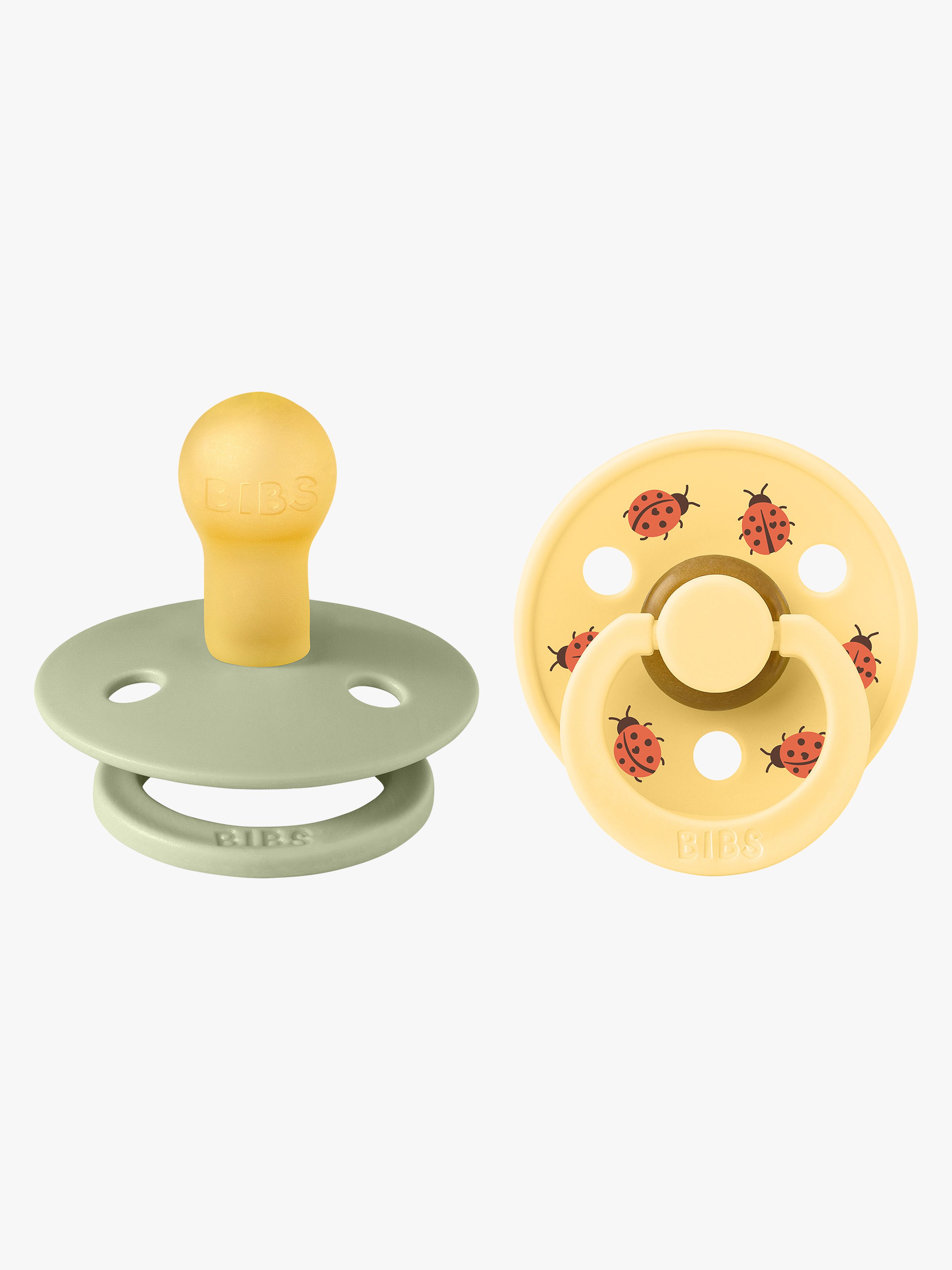 BIBS Studio Colour Ladybug Schnuller 2er-Pack Latex Größe 1, Sage