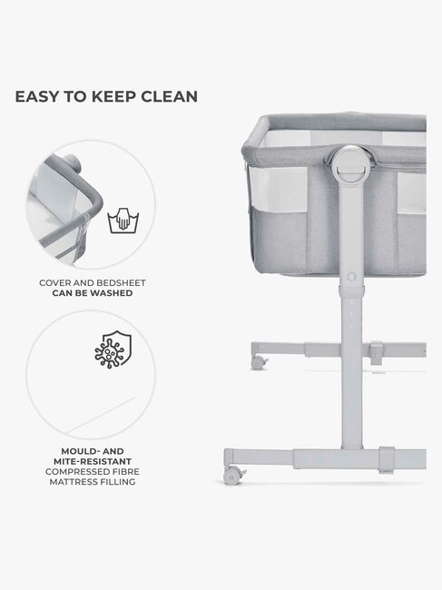 Kinderkraft Nestee Up 2 Beistellbett, Full Light Grey