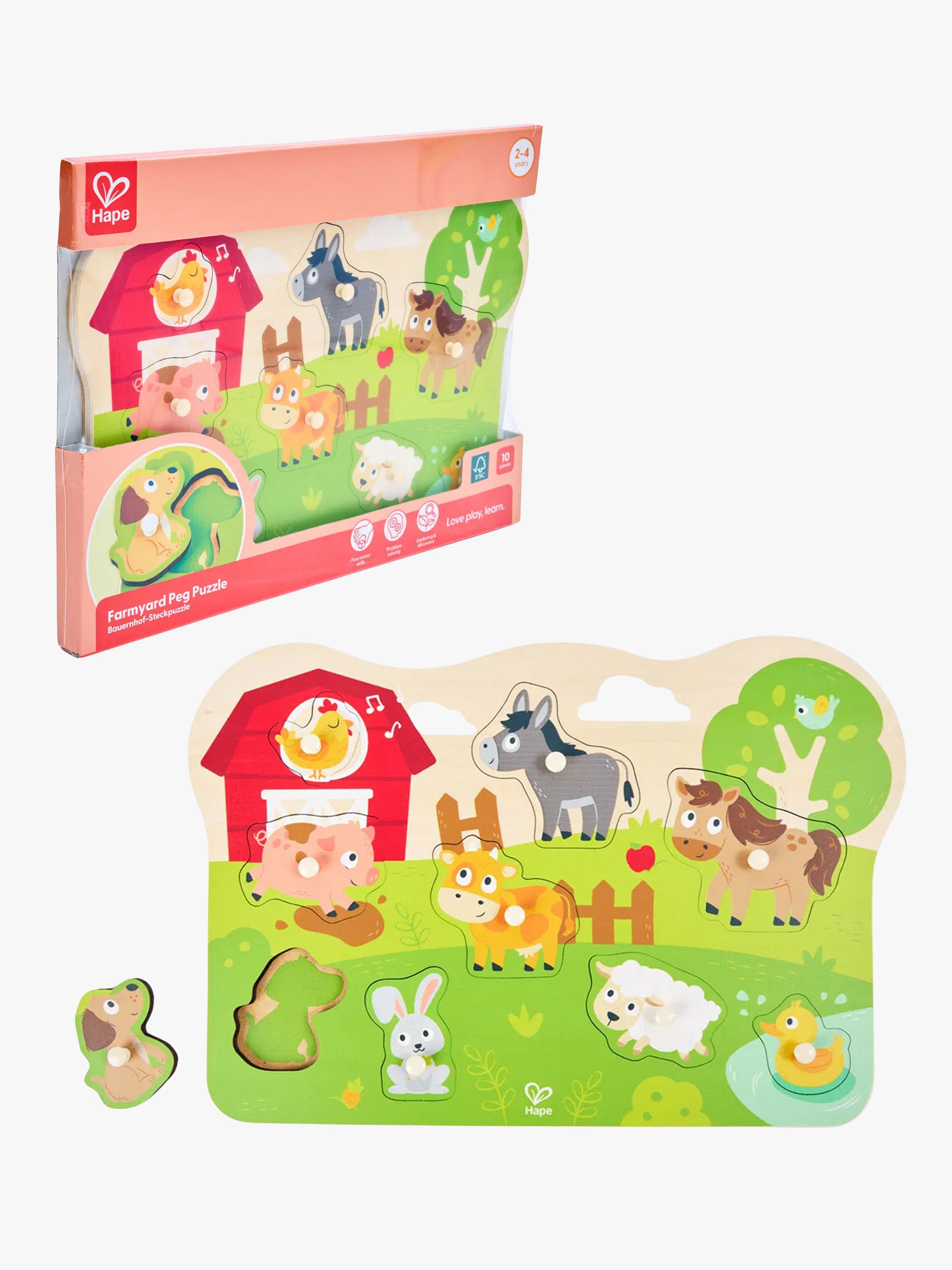 Hape Knopfpuzzle Bauernhoftiere 10 Teile