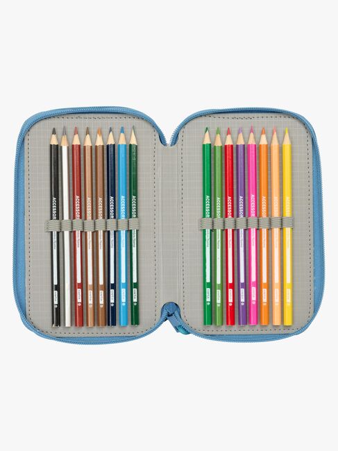 Disney Die Eiskönigin Gefülltes Dreifach-Federmäppchen 37 Teile, Blau