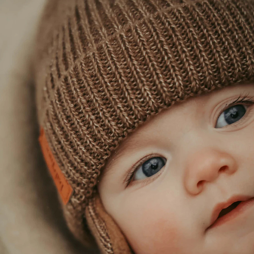 BabyMocs Mütze mit Ohrenklappen, Karamell