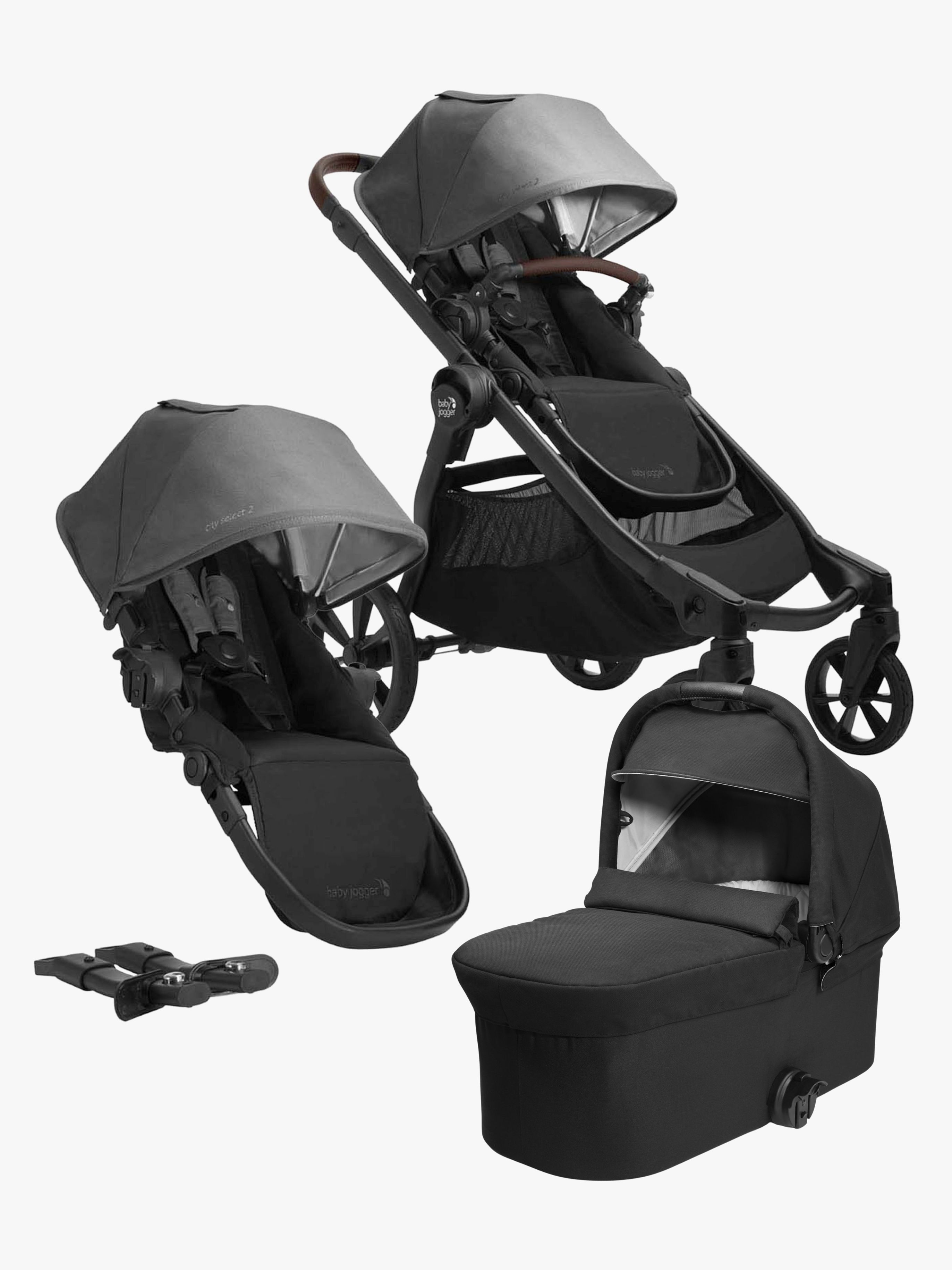 Baby Jogger City Select 2 Tencel Geschwisterwagen, Harbor Grey
