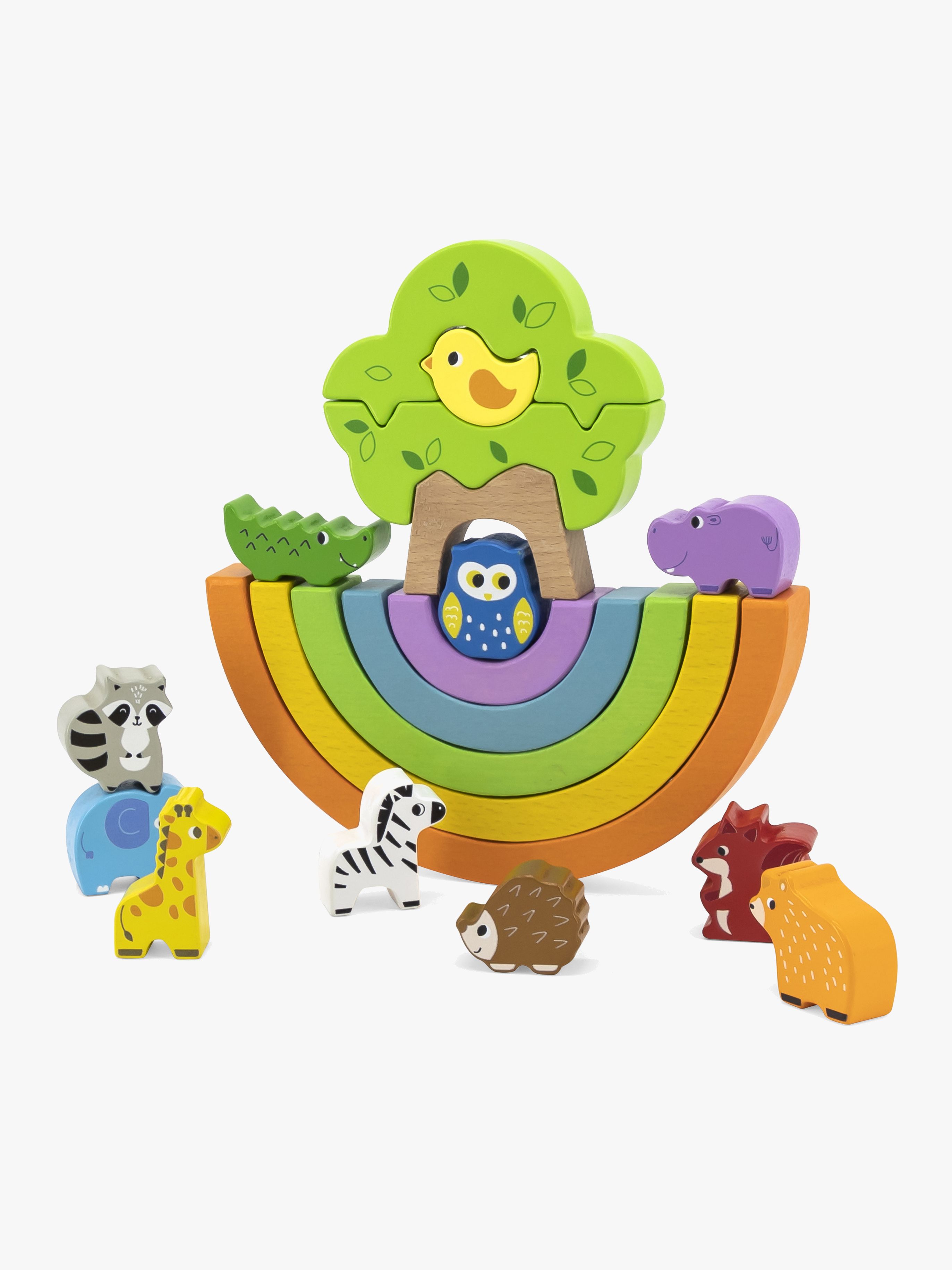 VIGA Stapelwürfel Regenbogen 19 Teile, Babyspielzeug
