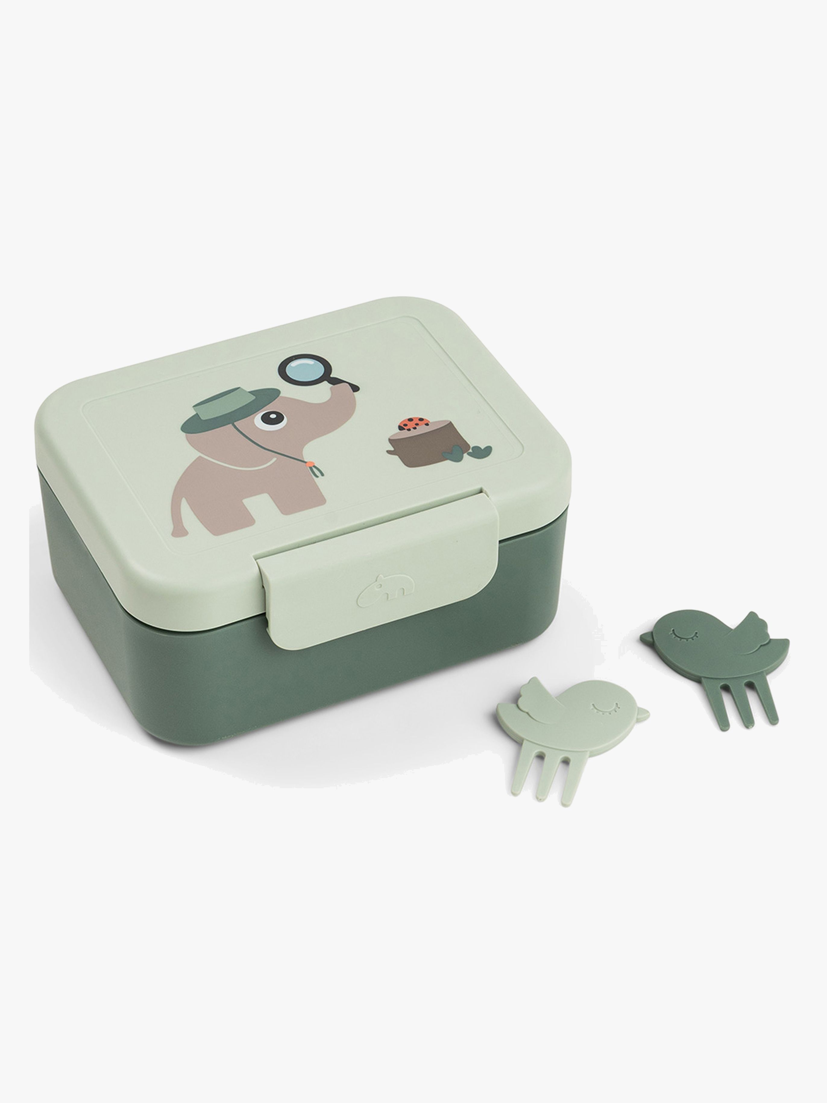Done By Deer Tiny Trails Brotdose mit Snack Picks, Green