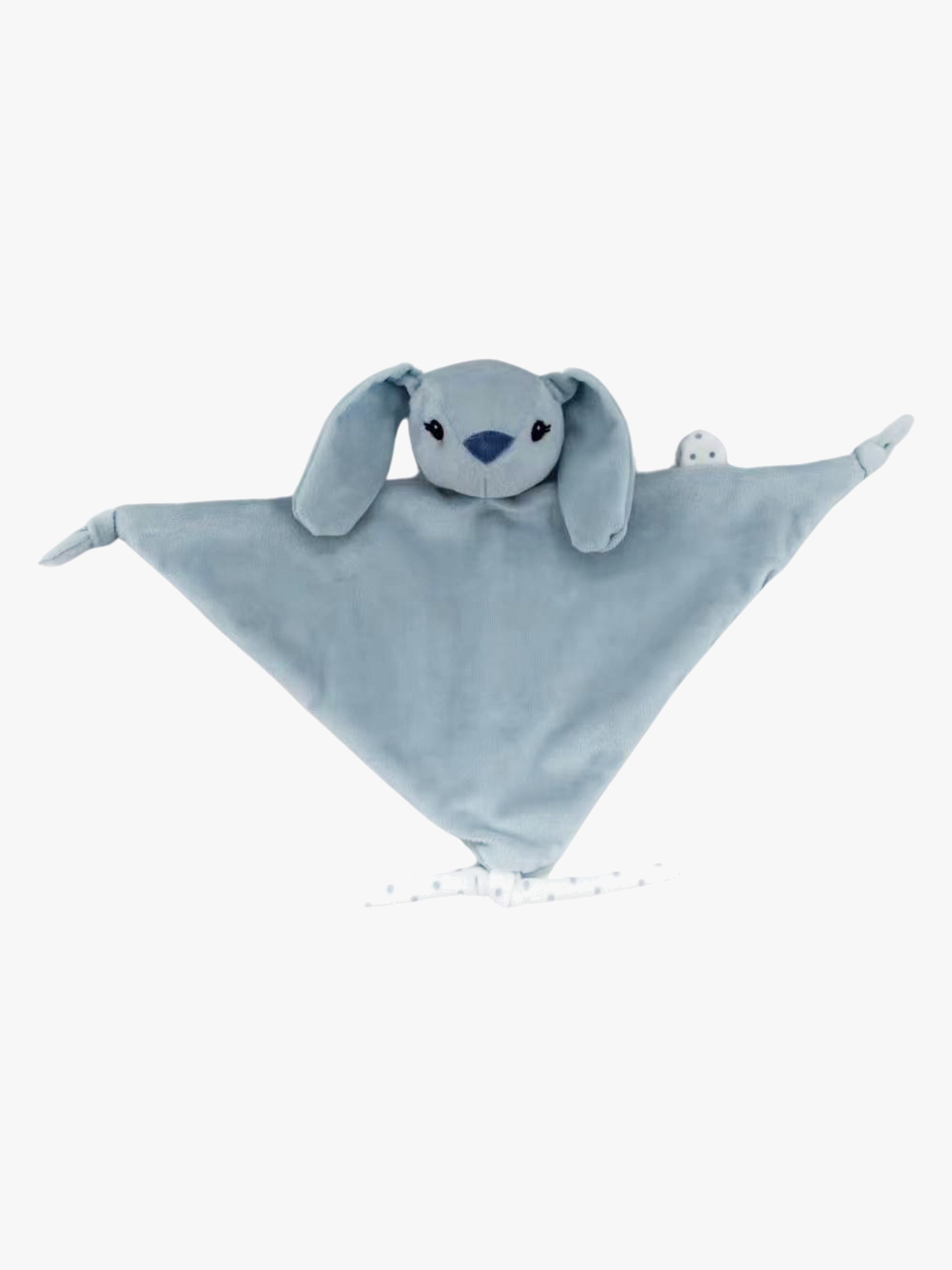 CarloBaby  Kaninchen Schmusetuch mit Schnullerkette, Hellblau