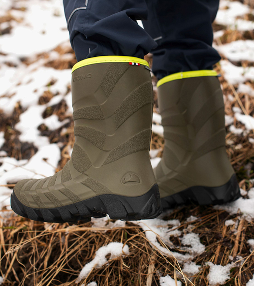 Viking Ultra Gefütterte Gummistiefel, Khaki/Schwarz