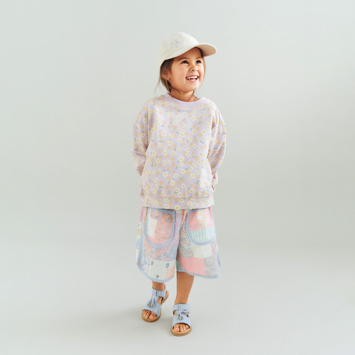 Wheat Lia Sweatshirt, Lavender Daisies