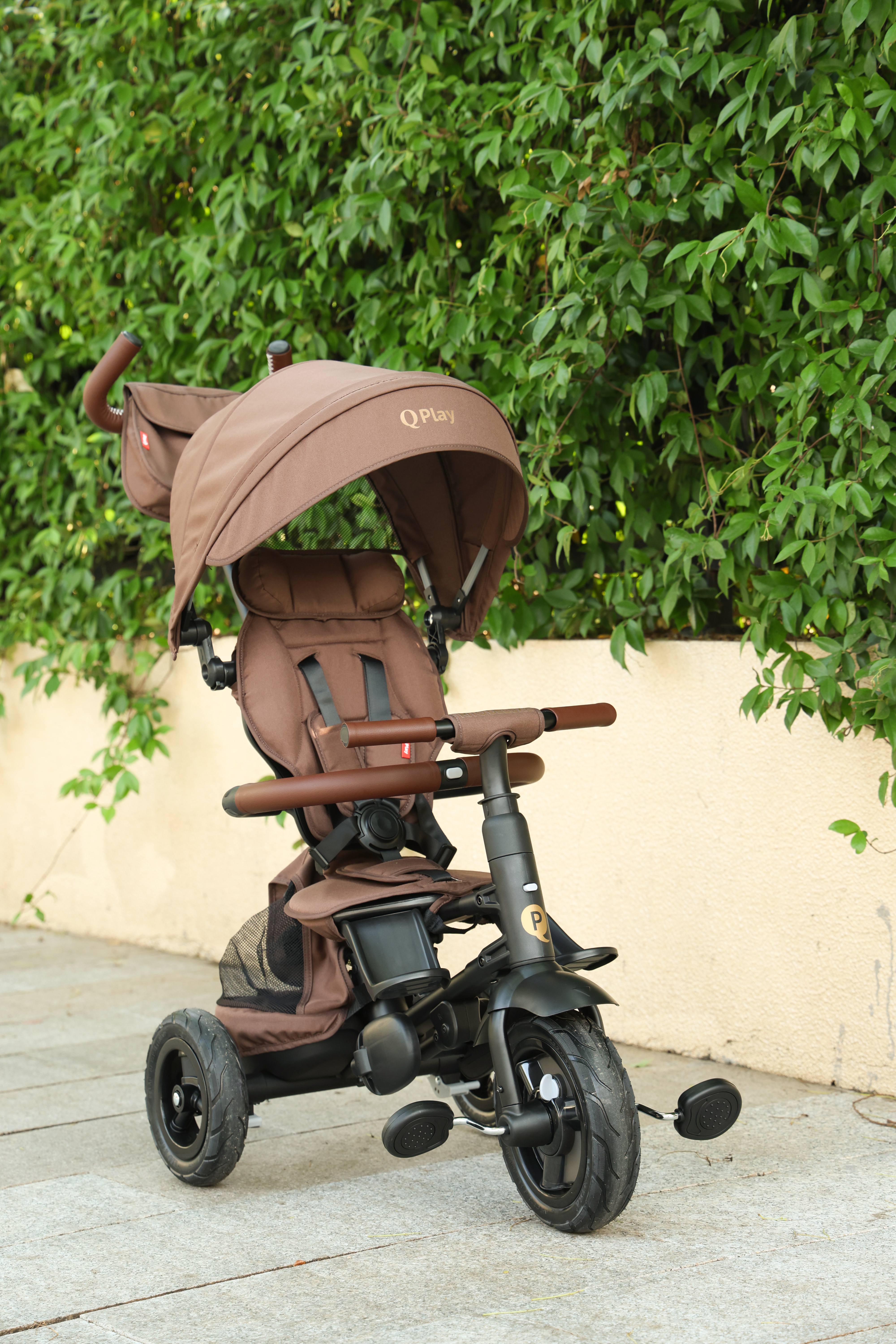 QPlay Rito Delux 6-in-1 Klapp-Dreirad, Braun