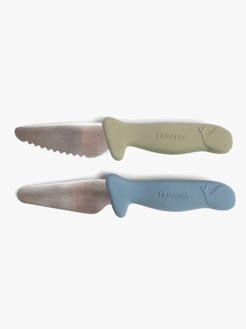 FILIBABBA Kindermesserset 2er-Pack, Powder Blue/Green