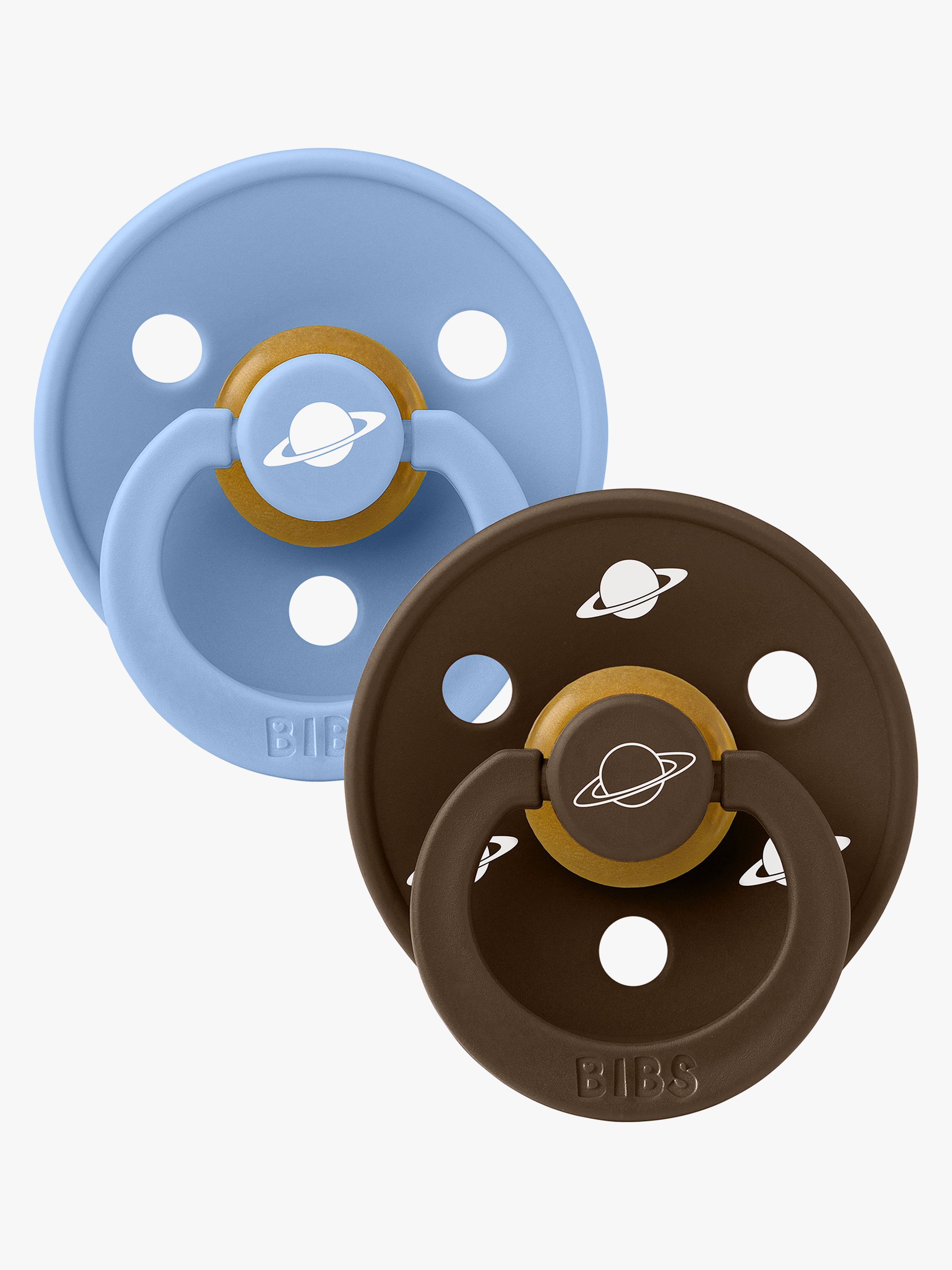 BIBS x Planet Nusa Colour Schnuller 2er-Pack Latex Größe 2, Sky Blue Mix