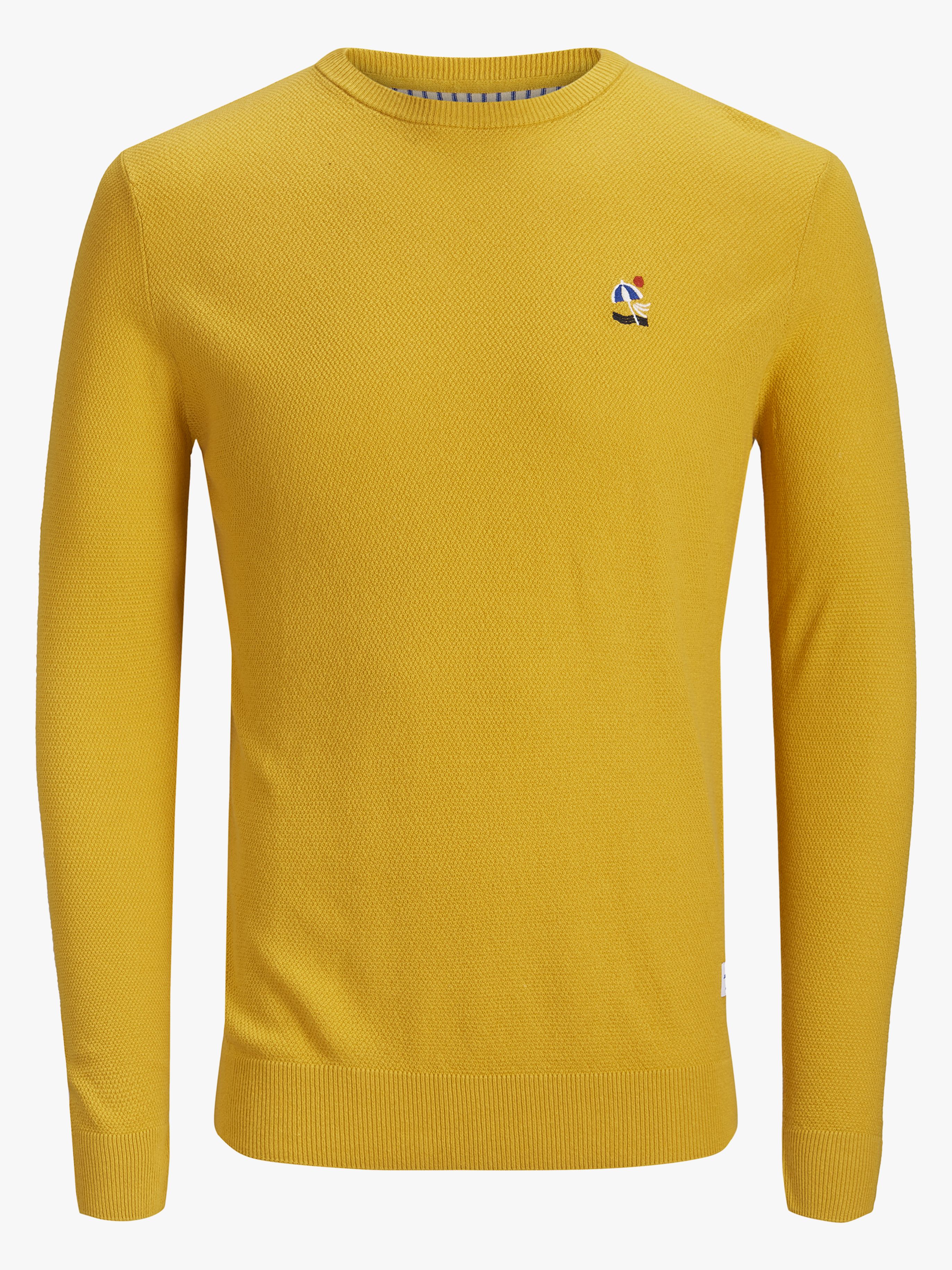 Jack &  Jones Steam Crewneck Pullover, Yolk Yellow 176