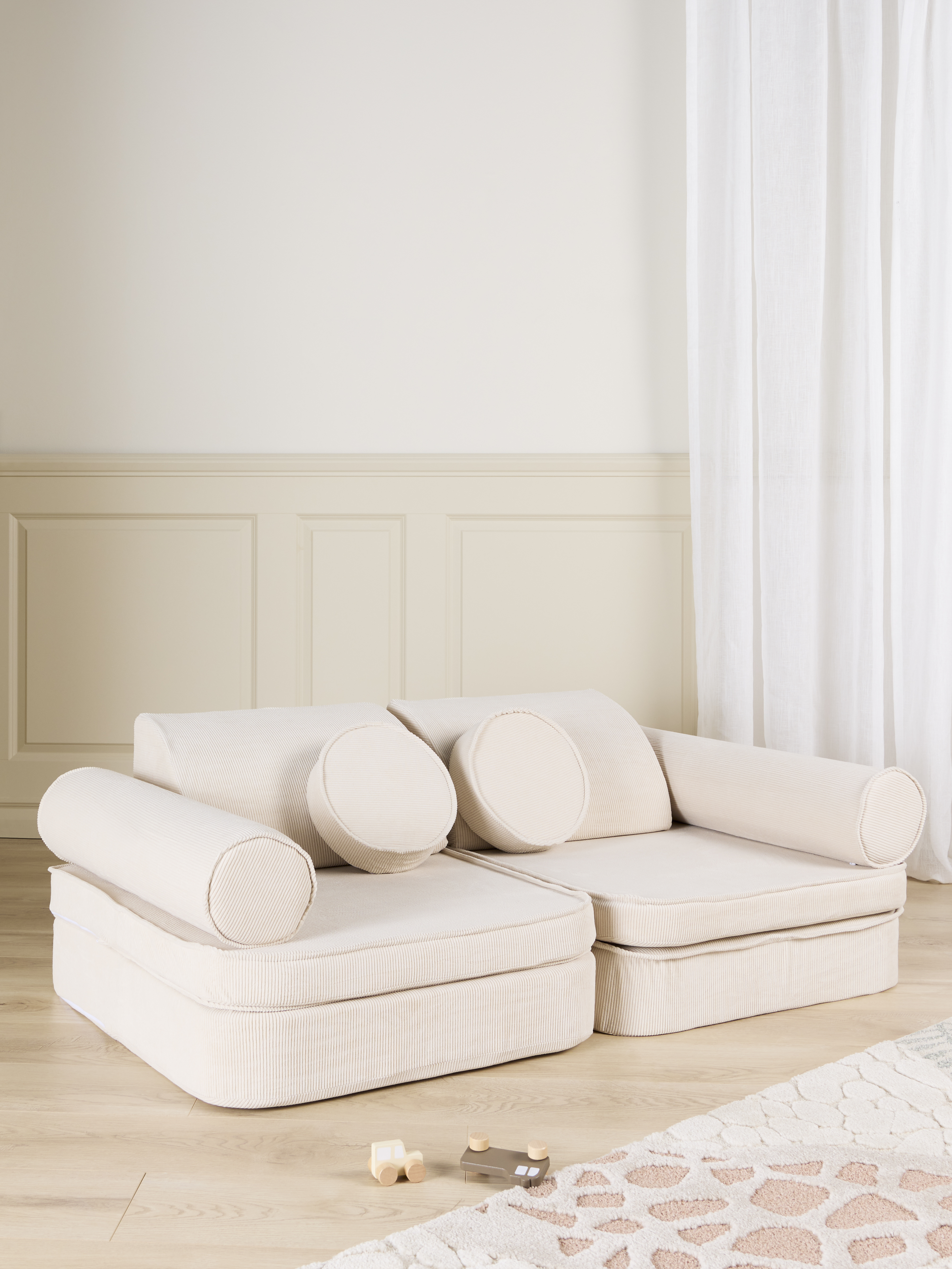 BEN Zusammenbaubares Sofa, Beige, Kindersofa, Kindercouch, Kinder