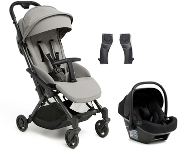 Beemoo Easy Fly Lux 4 Buggy inkl. Route i-Size Babyschale, Stone Grey/Black Stone