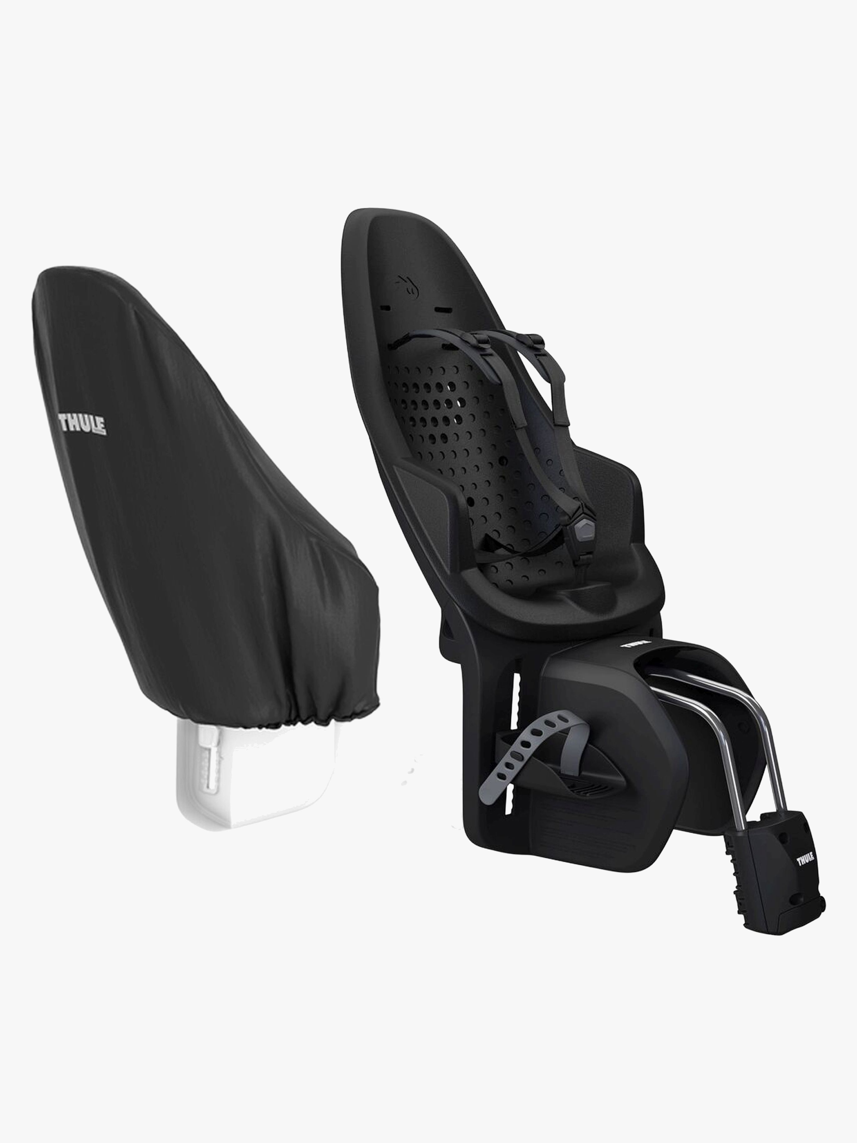 Yepp 2 Maxi Frame Mount Fahrradsitz inkl. Regenschutz, Schwarz