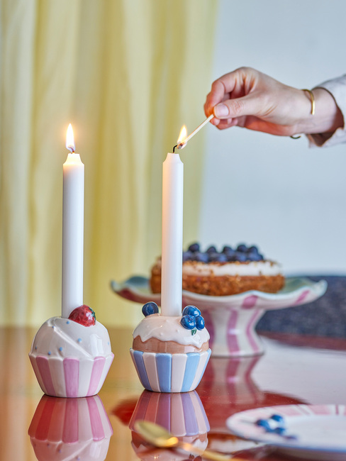 Bloomingville Chip Kerzenhalter Muffin, Mehrfarbig