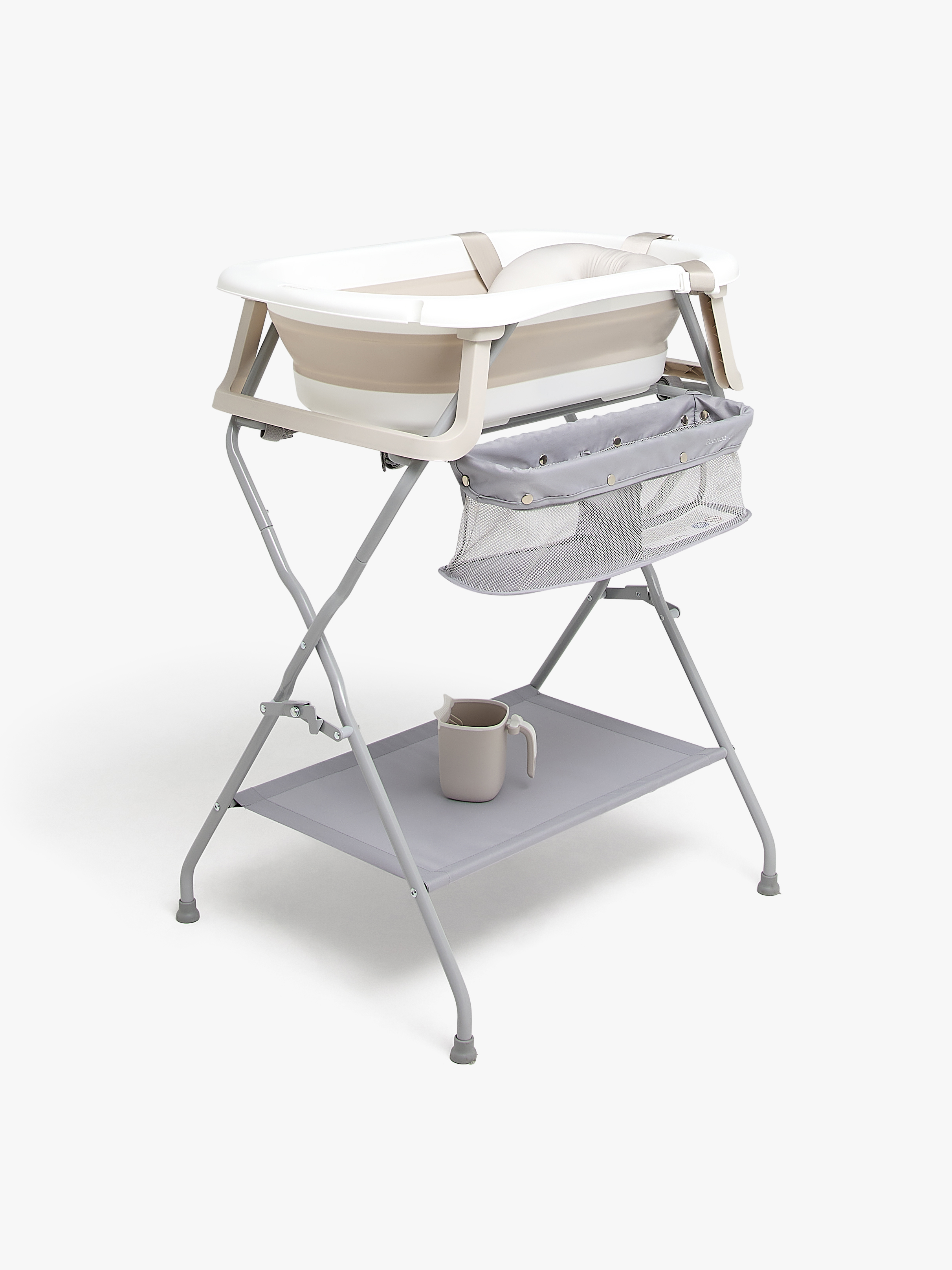 Beemoo CARE Assist Badewanne inkl. Badestütze Stativ &  Duschkanne, Beige