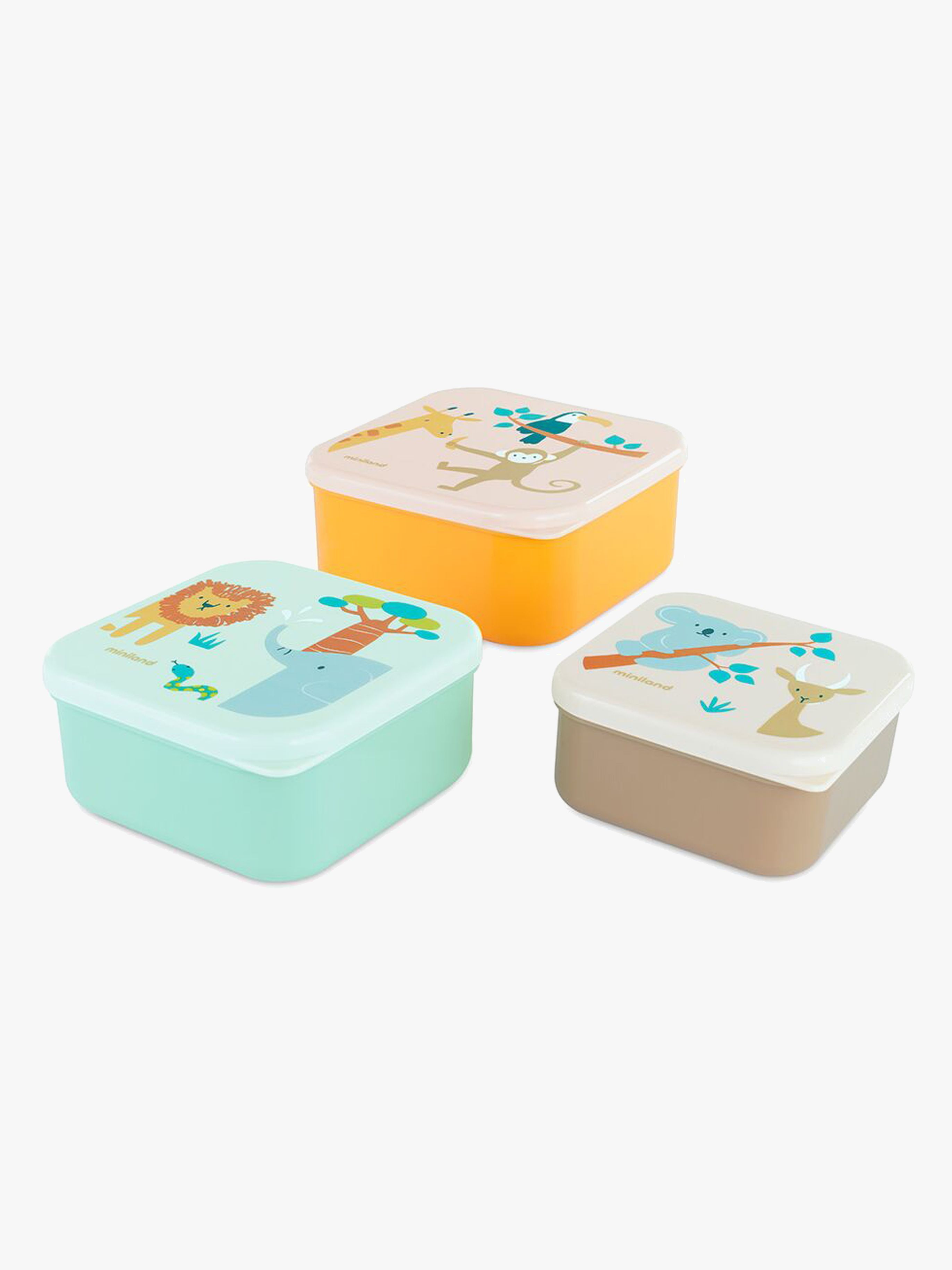Miniland Snackbox 3er-Pack, Jungle
