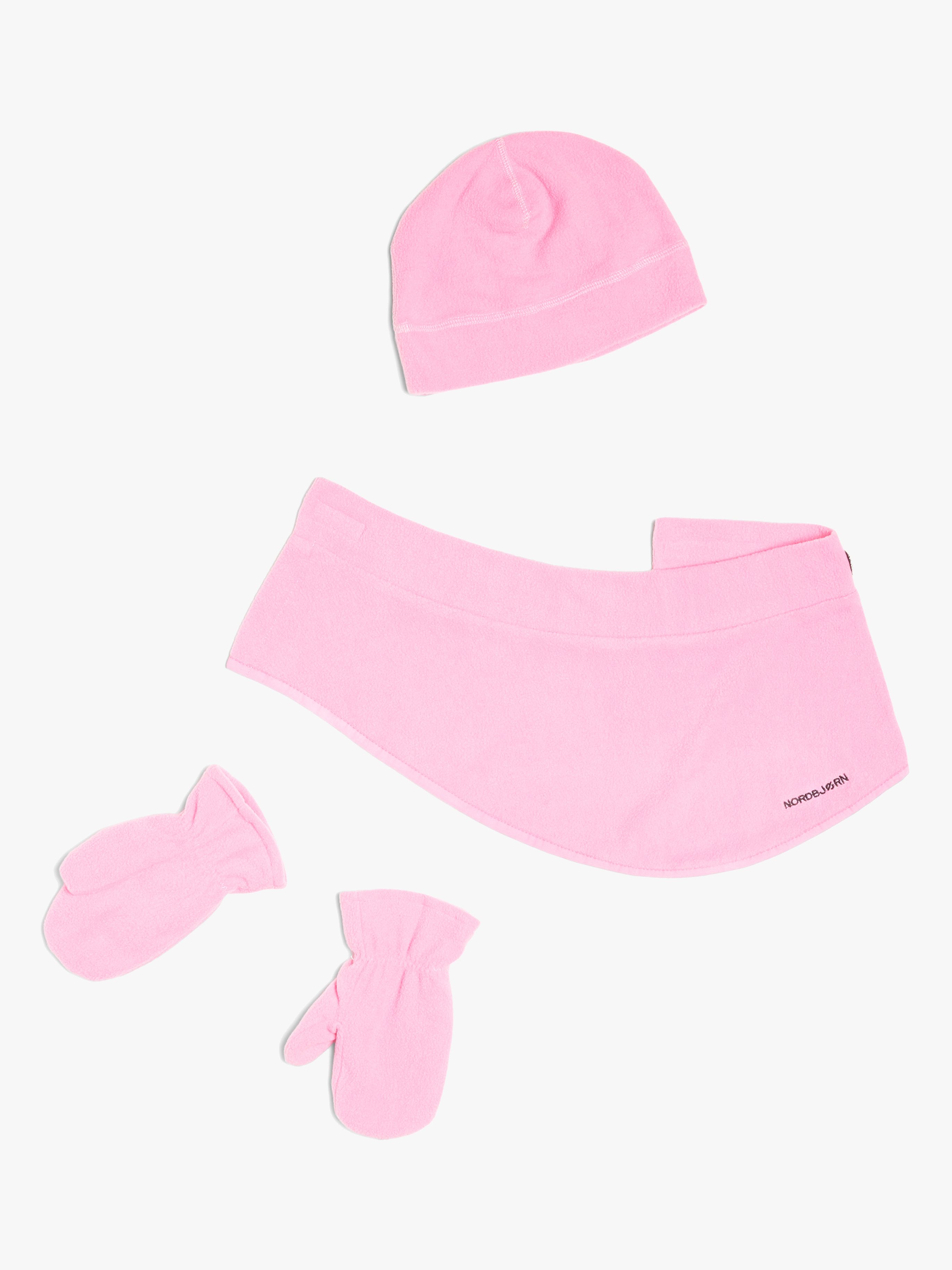 Nordbjørn Trollheim Set Fäustlinge, Mütze, Halswärmer, Wild Orchid, 3-6 Jahre