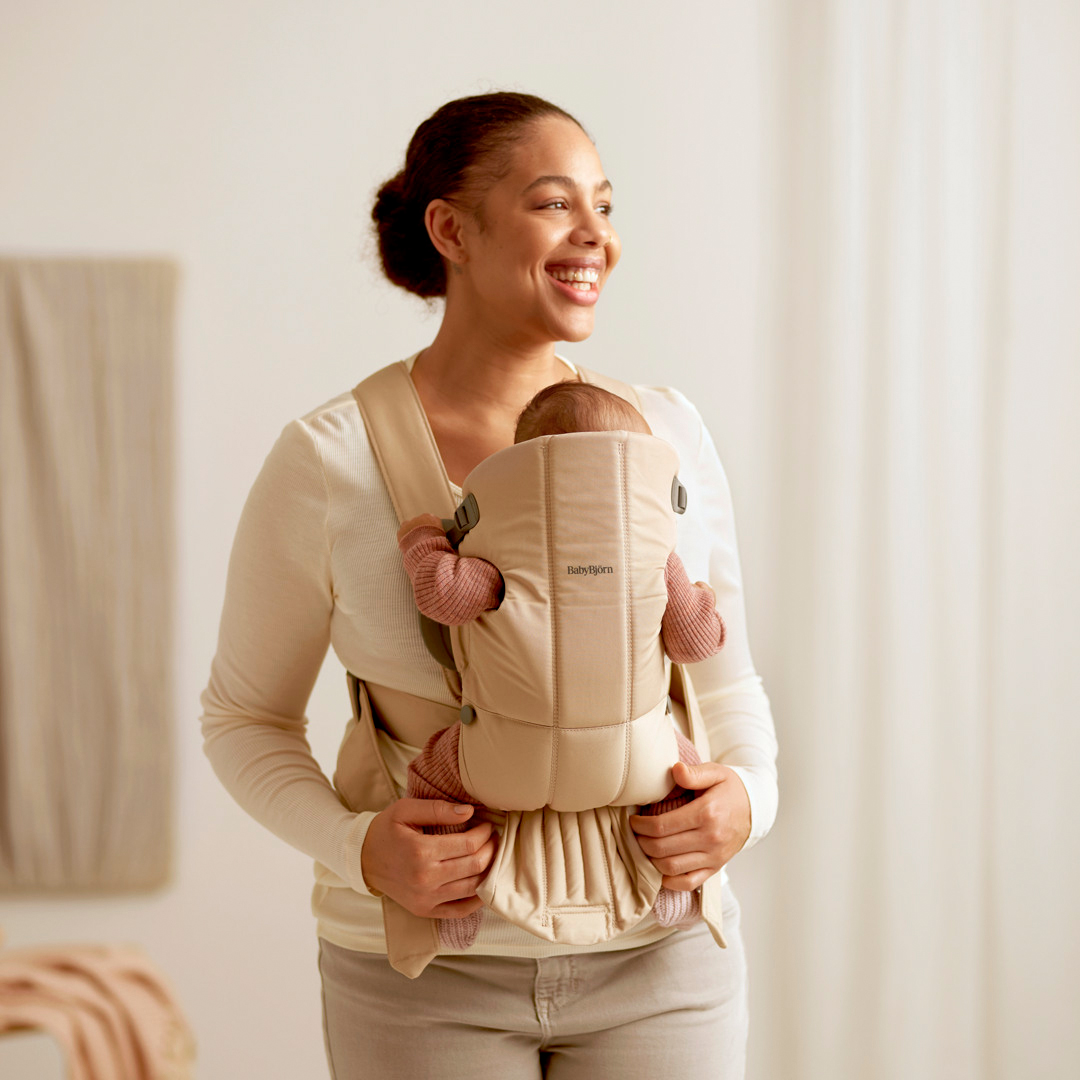 Babybjörn Mini Babytrage Gewebt, Beige