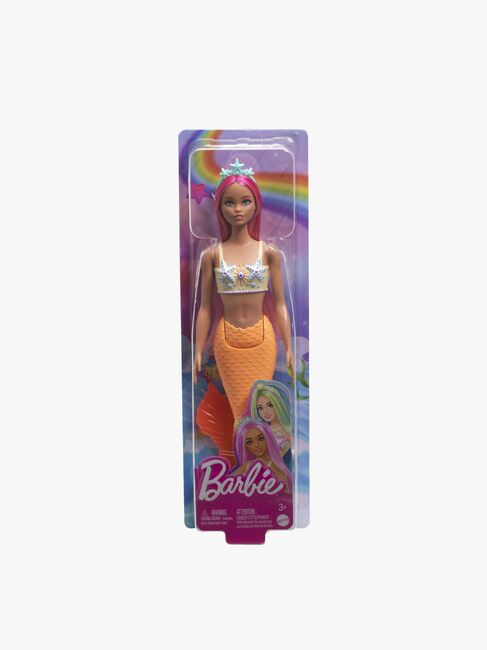 Barbie Puppe Meerjungfrau mit Bunten Haaren, Orange
