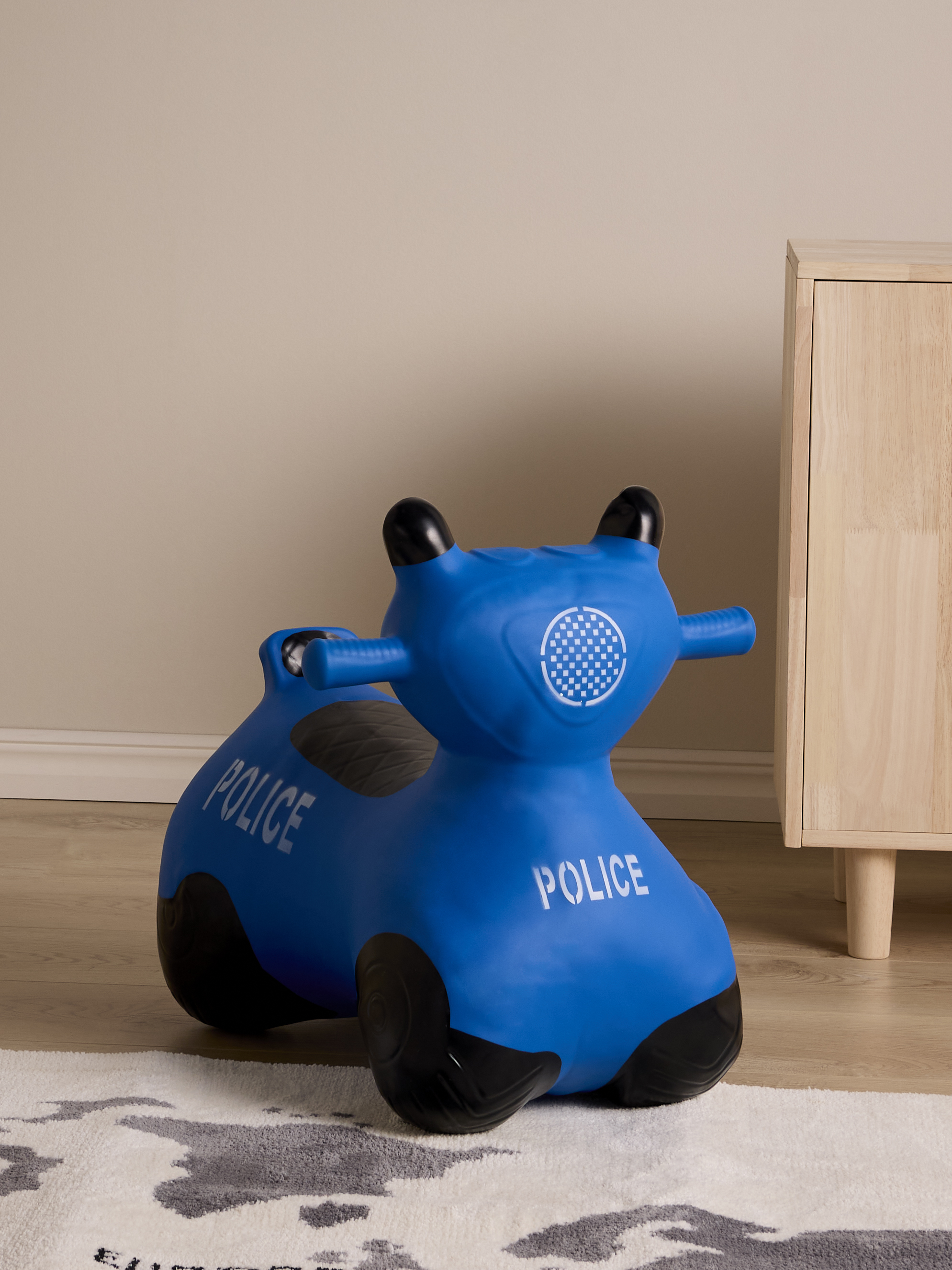 Cloudberry Castle Polizeimotorrad Hüpffahrzeug, Blau