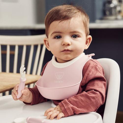 BabyBjörn Lätzchen-Set 2er-Pack, Grau/Rosa