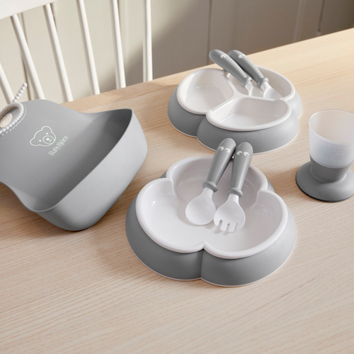 BabyBjörn Kindergeschirr 8-teilig, Grau