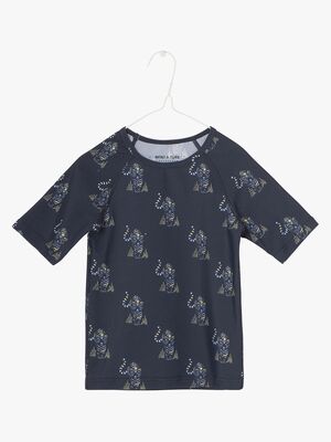 MINI A TURE UV-Schutzshirt, Blau/Gemustert