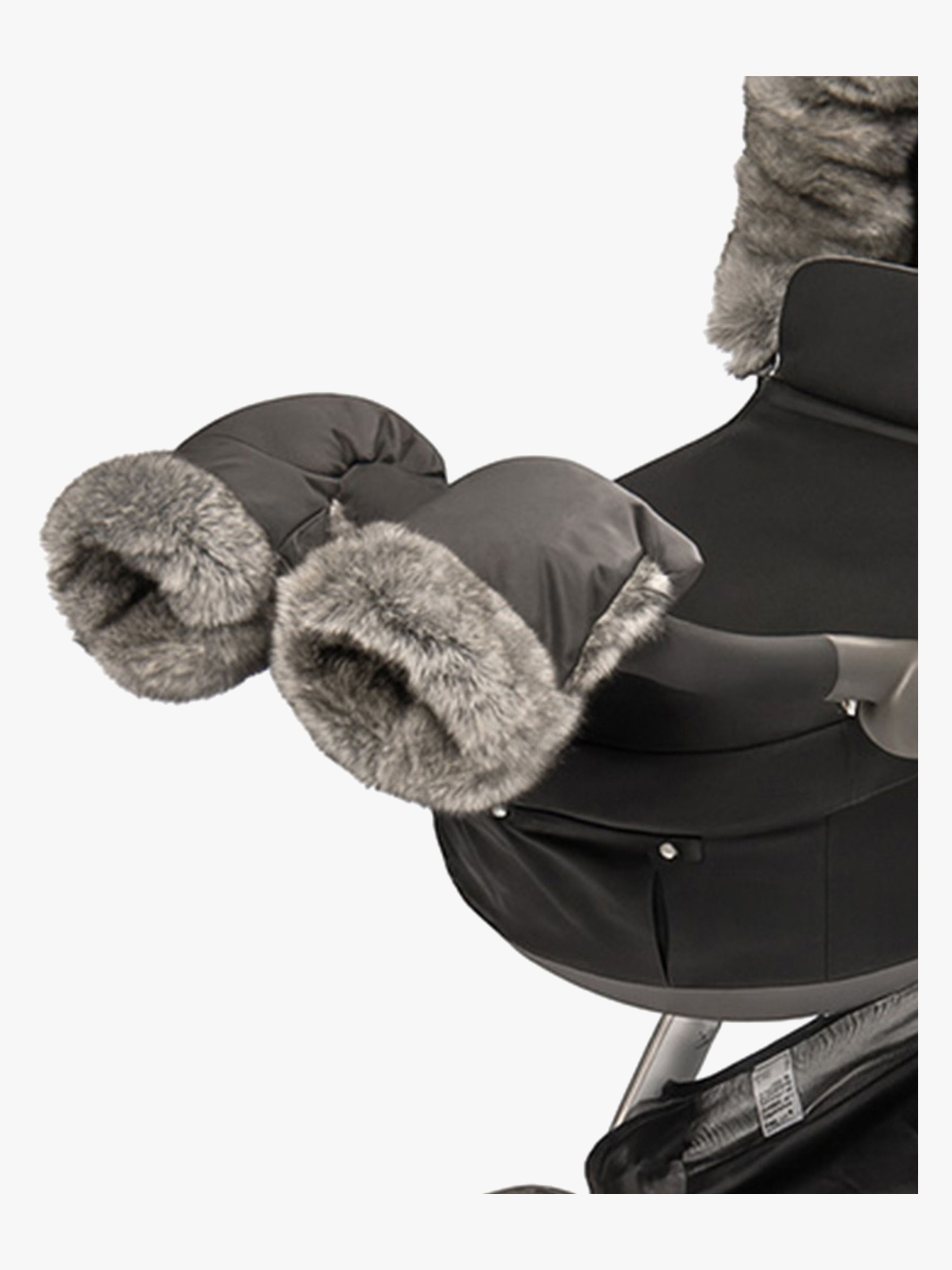 Kinderwagen-Fäustlinge, Grey Faux Fur