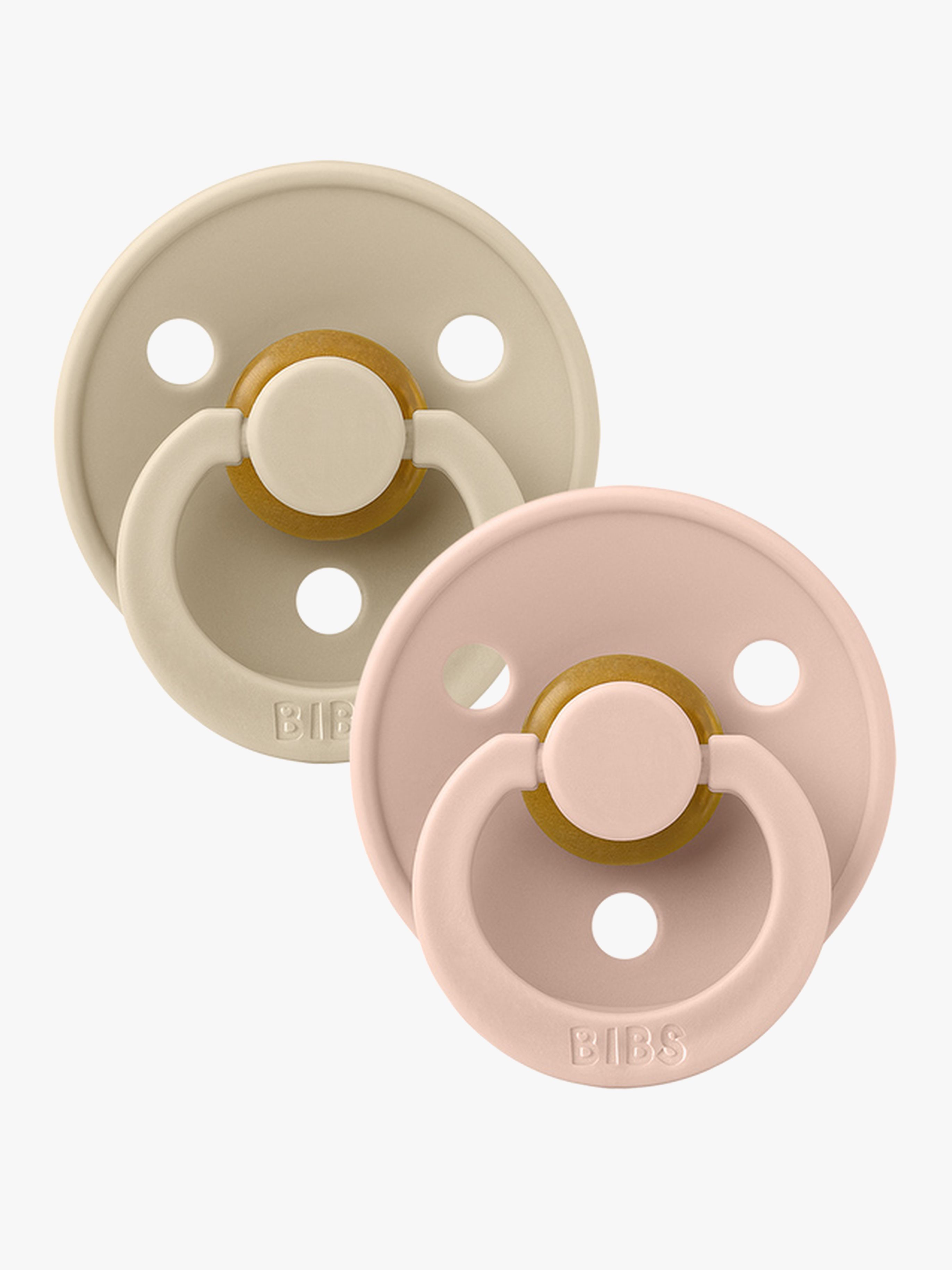 BIBS Schnuller Colour 2er-Pack Latex Größe 2, Vanilla/Blush