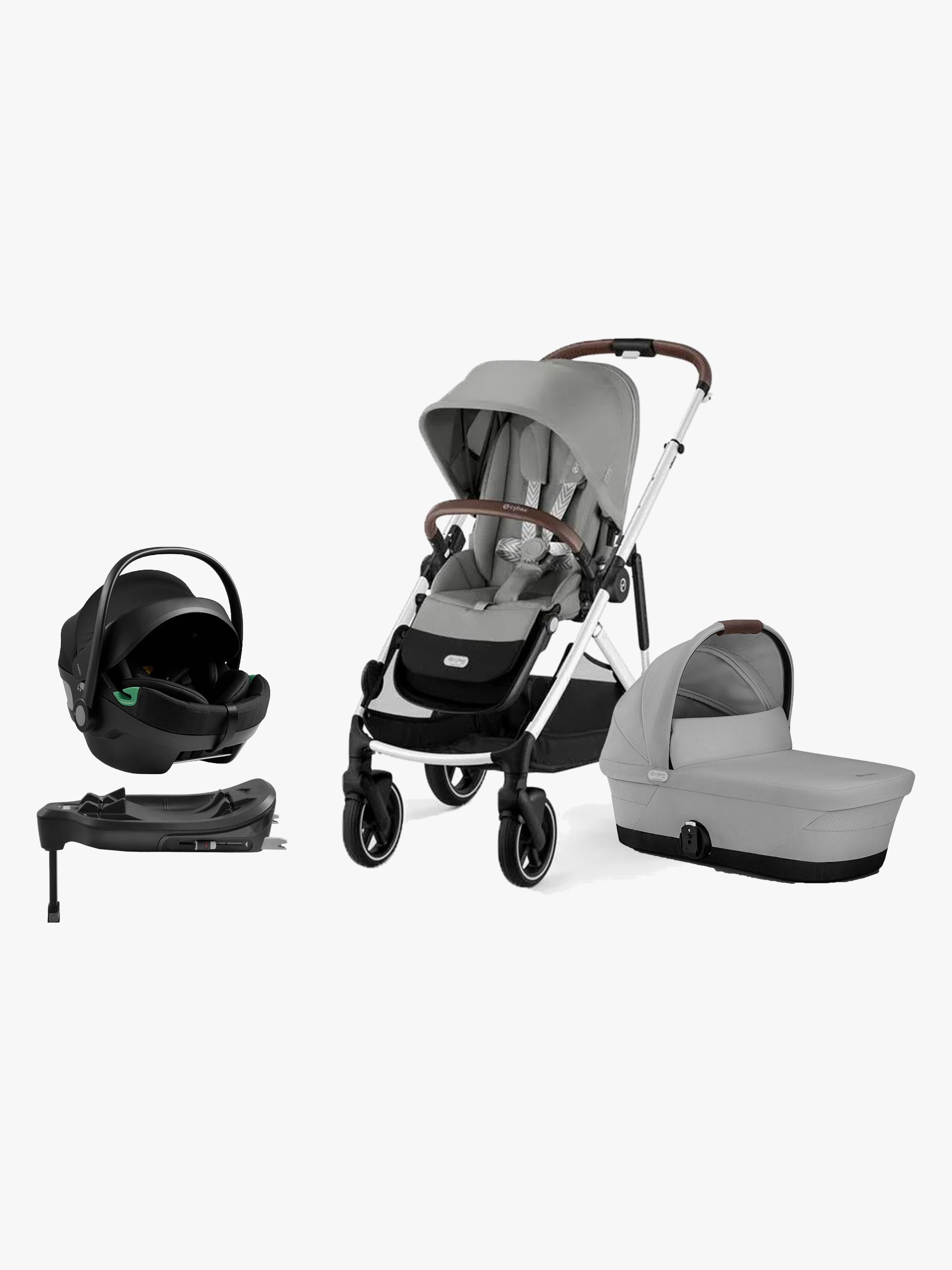 Cybex GAZELLE S Kombiwagen inkl. Axkid GOKID Babyschale &  Basis, Stone Grey