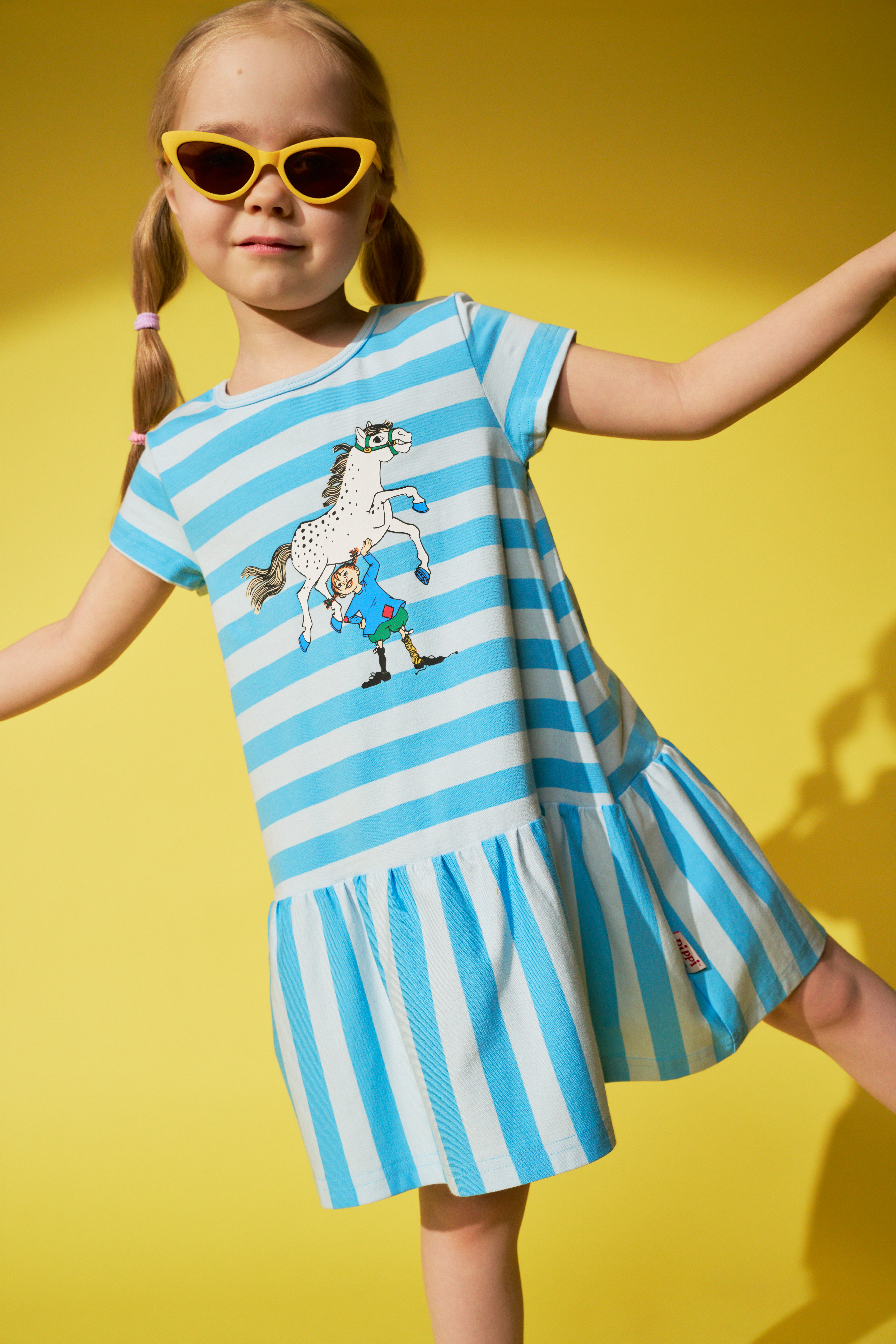 Pippi Langstrumpf X Martinex  Superstark Kleid, Blau, 86