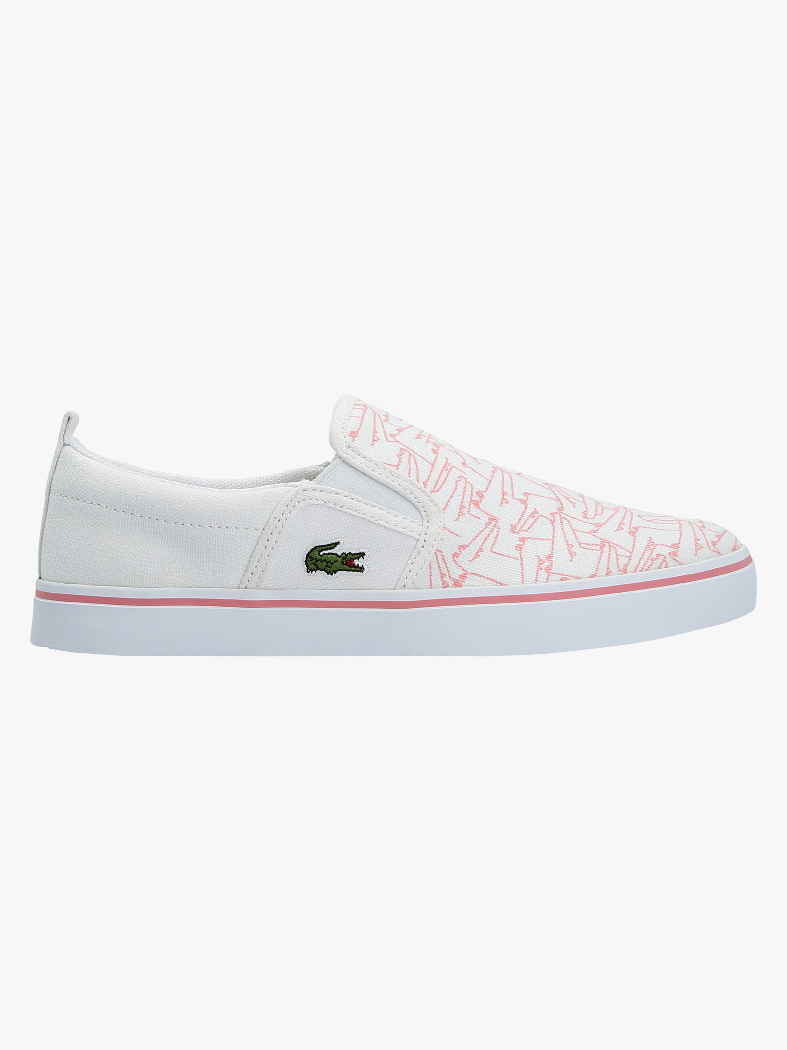 Lacoste Gazon 318 Kinder Sneaker, White/Pink 35, Kinderschuhe