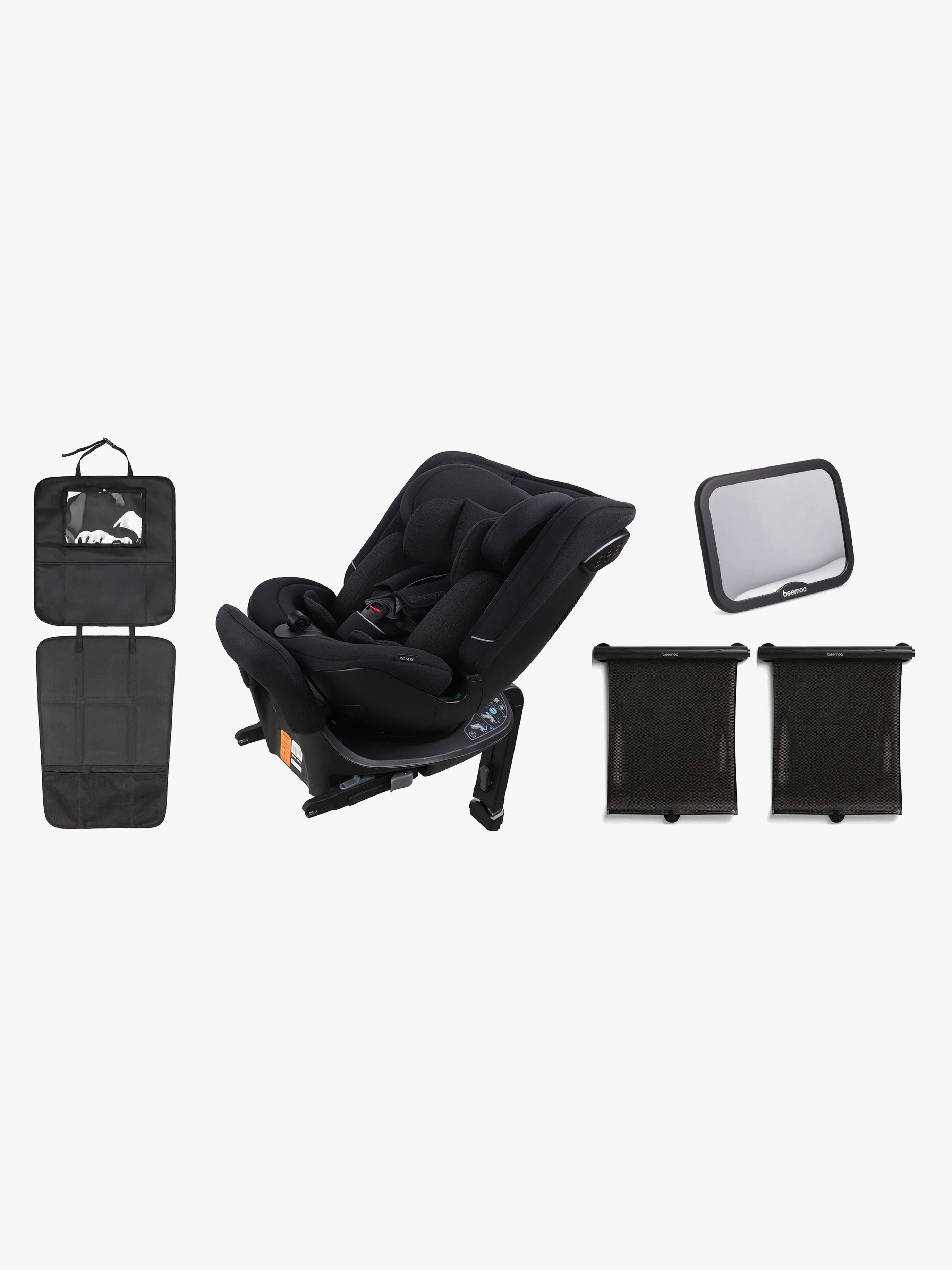 Beemoo Rotate i-Size Wendbarer Kindersitz inkl. Zubehör, Black Stone