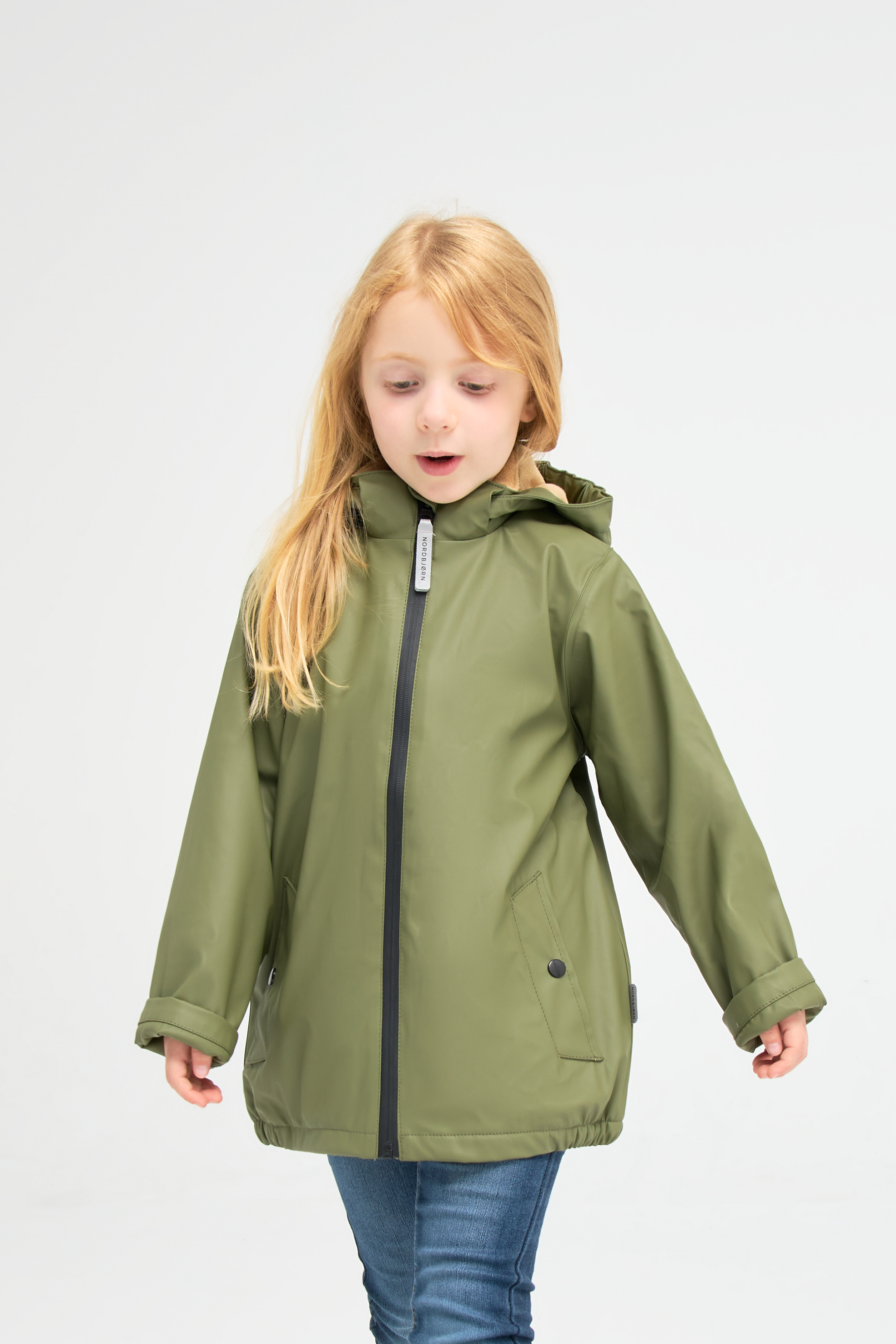 Nordbjørn Marstrand Gefütterte Regenjacke, Olive Green, 110-116
