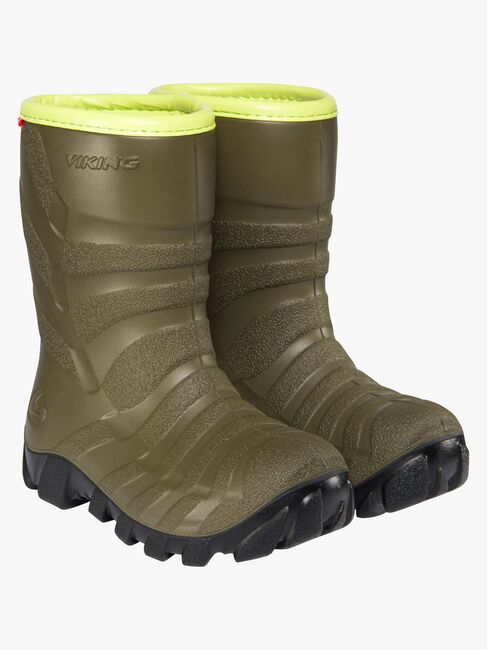 Viking Ultra Gefütterte Gummistiefel, Khaki/Schwarz