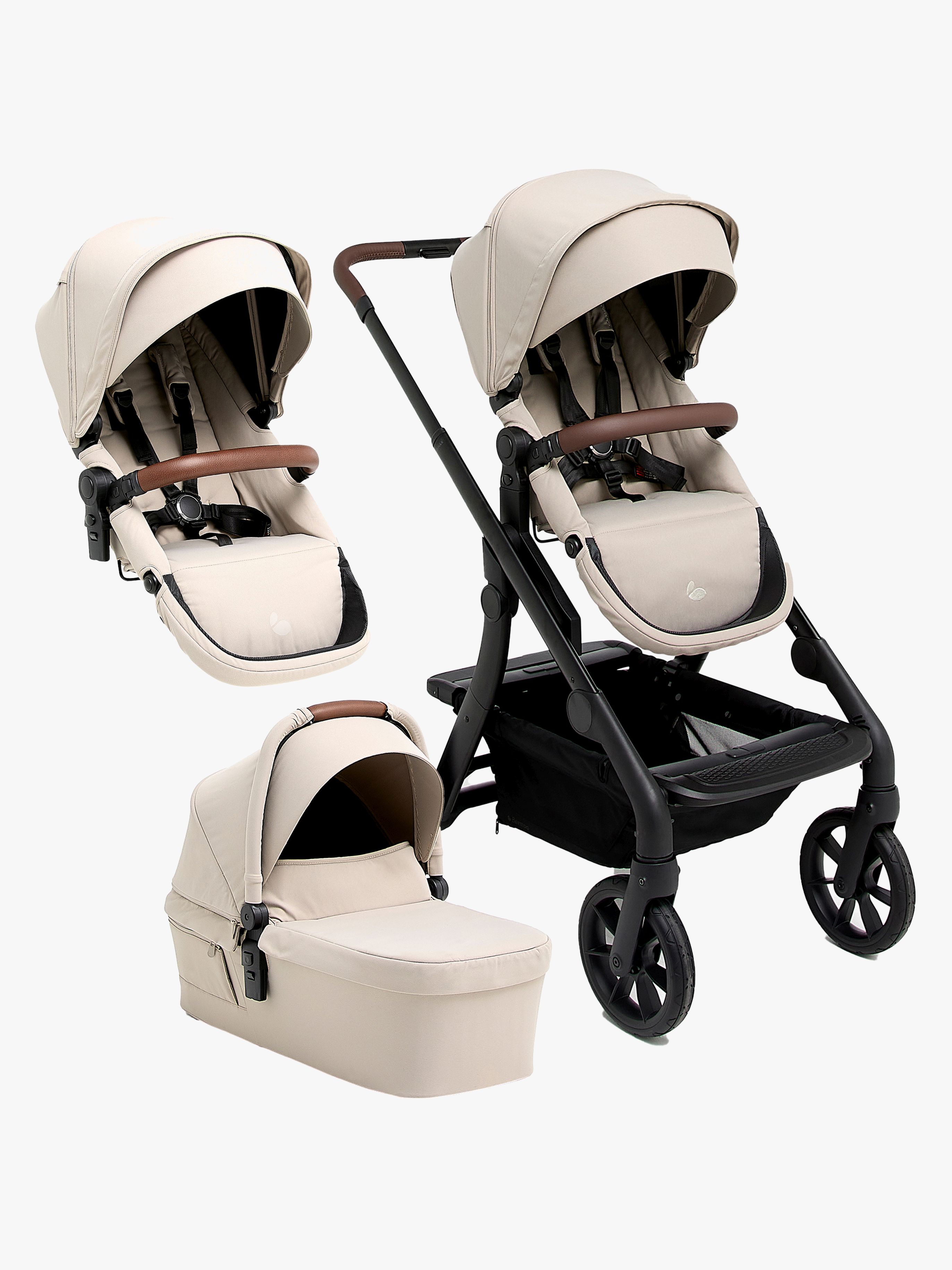 Beemoo Pro Max Geschwisterwagen Inkl. Liegewanne, Latte Beige, Doppelkinderwagen