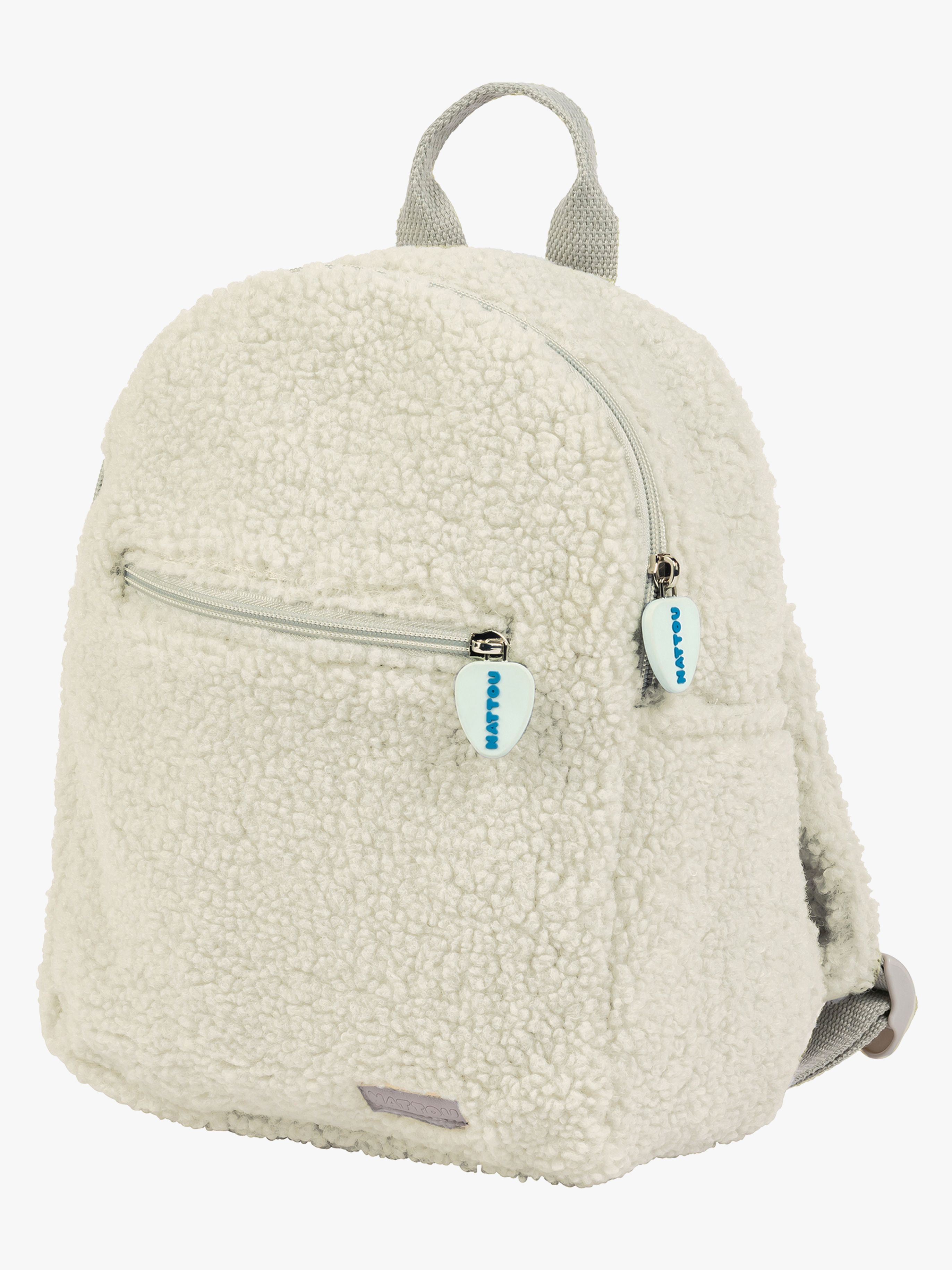 Nattou Lapidou Kinder Rucksack Teddy, Elfenbeinweiß