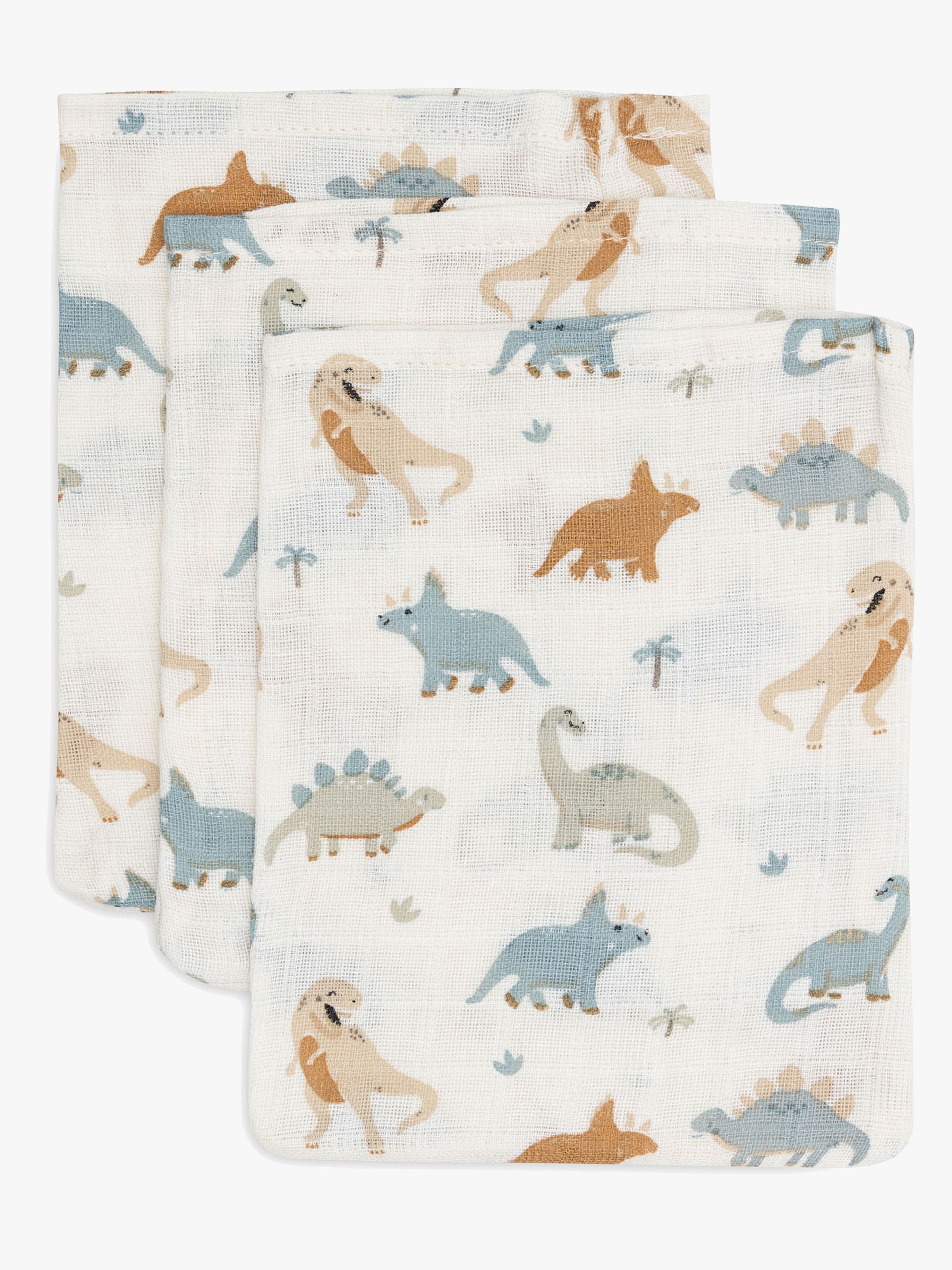 Jollein Waschhandschuh Musselin 3er-Pack, Roarsome