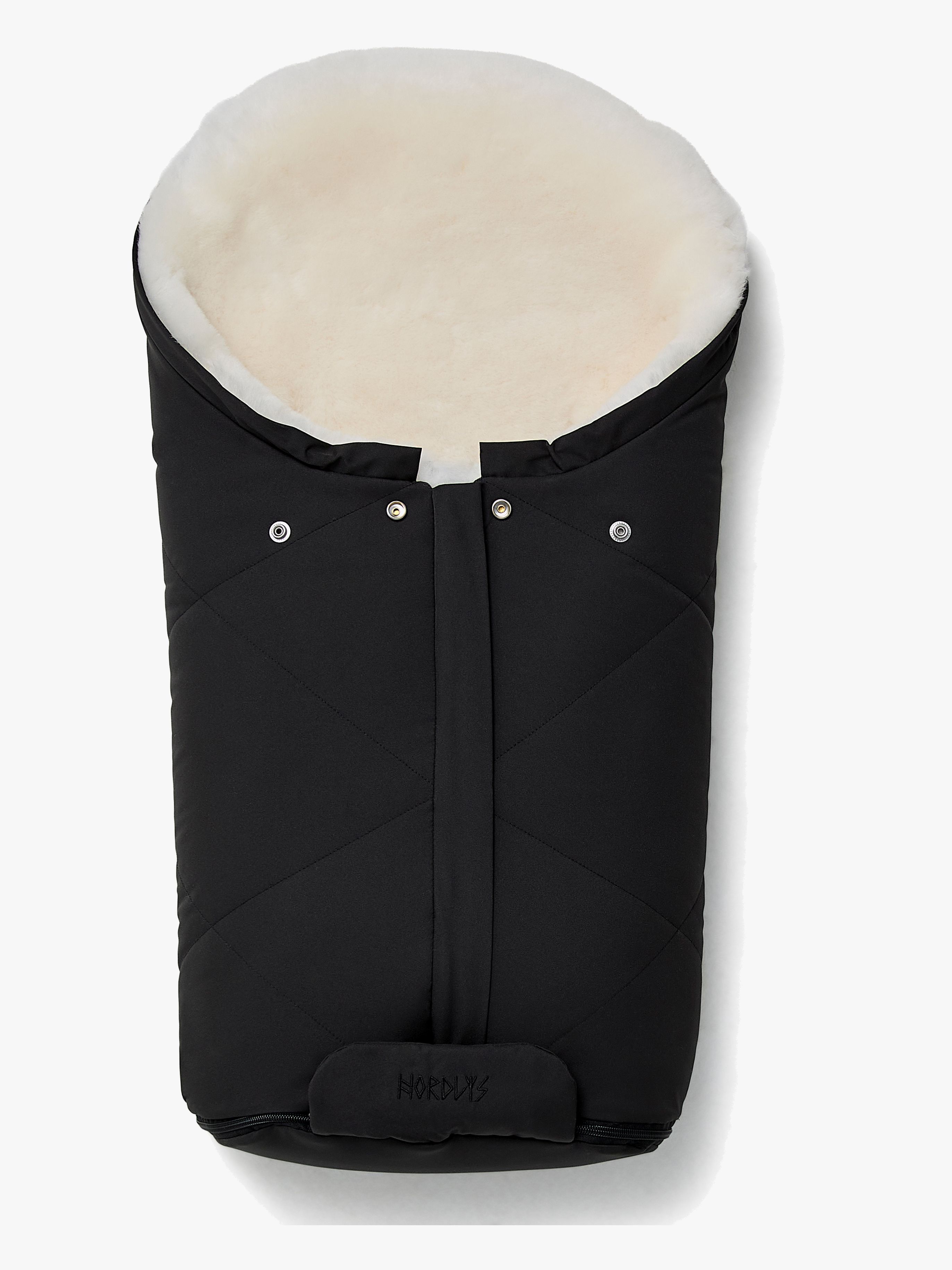 Thyra Mini Lammfell-Fußsack, Schwarz / Weiß, Winterfußsäcke