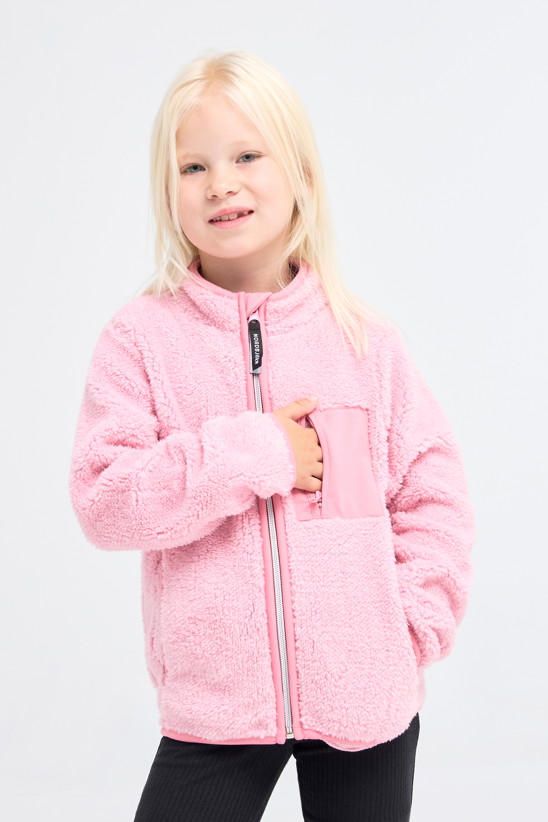 Nordbjørn Nerøy Fleecejacke, Sea Pink, 86-92