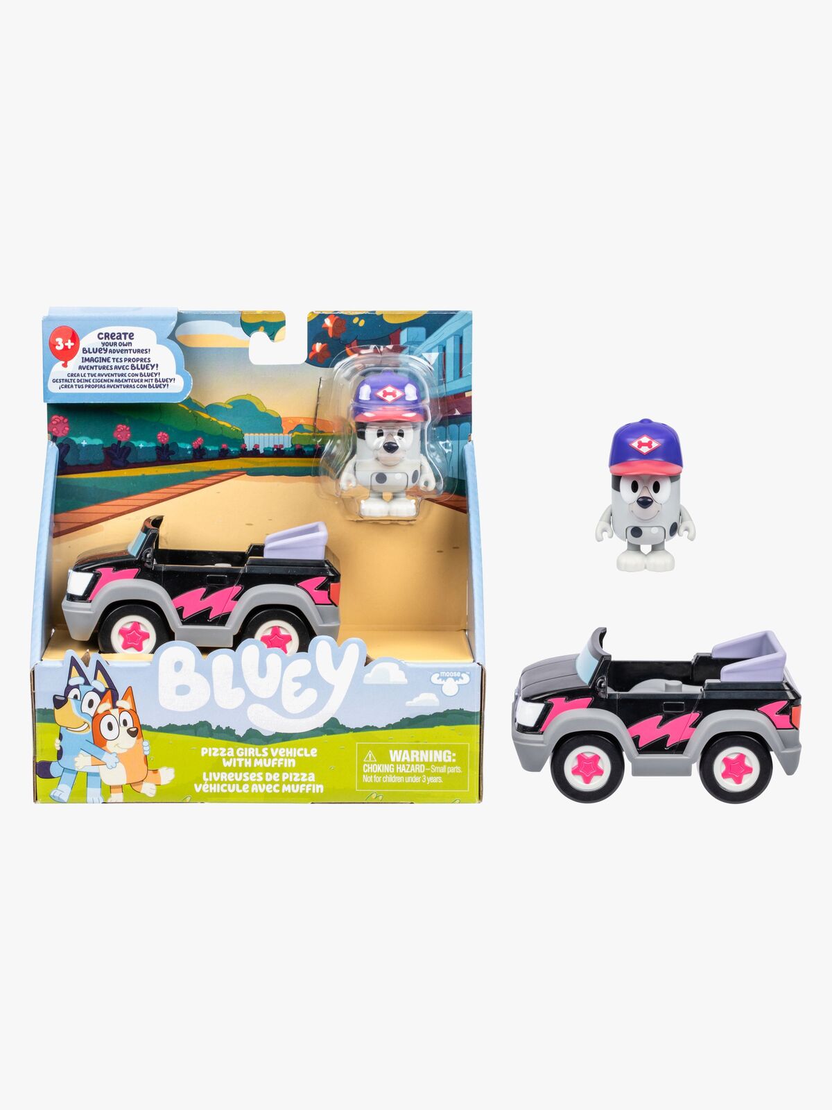 Bluey Figur mit Fahrzeug Muffin