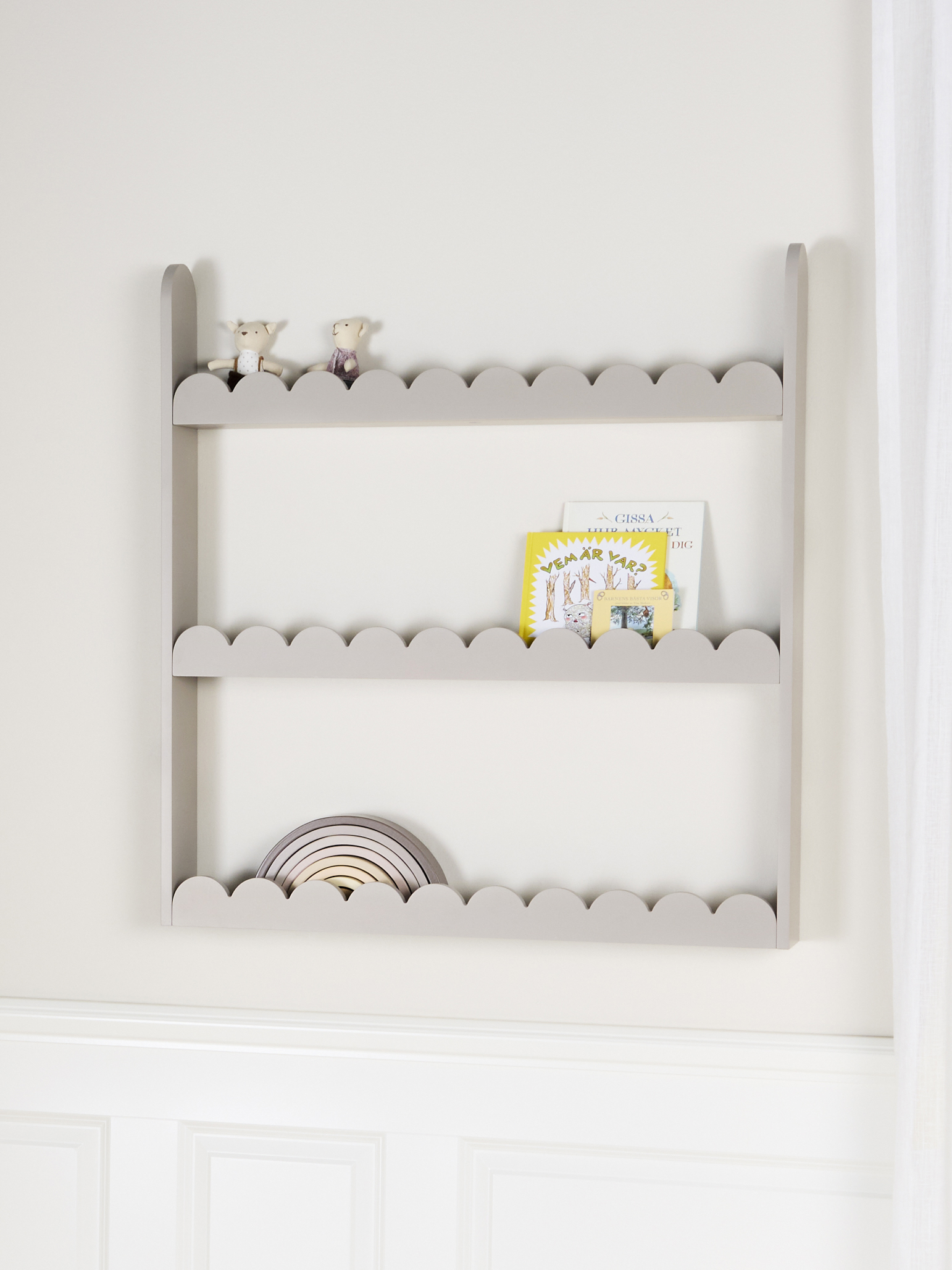 Alice &  Fox Dune Wand-Bücherregal, Greige, Bücherregal kinderzimmer, Kinder, Kids