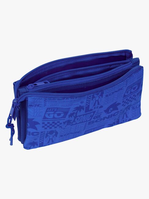 Sonic Dreifach-Federmäppchen, Blau