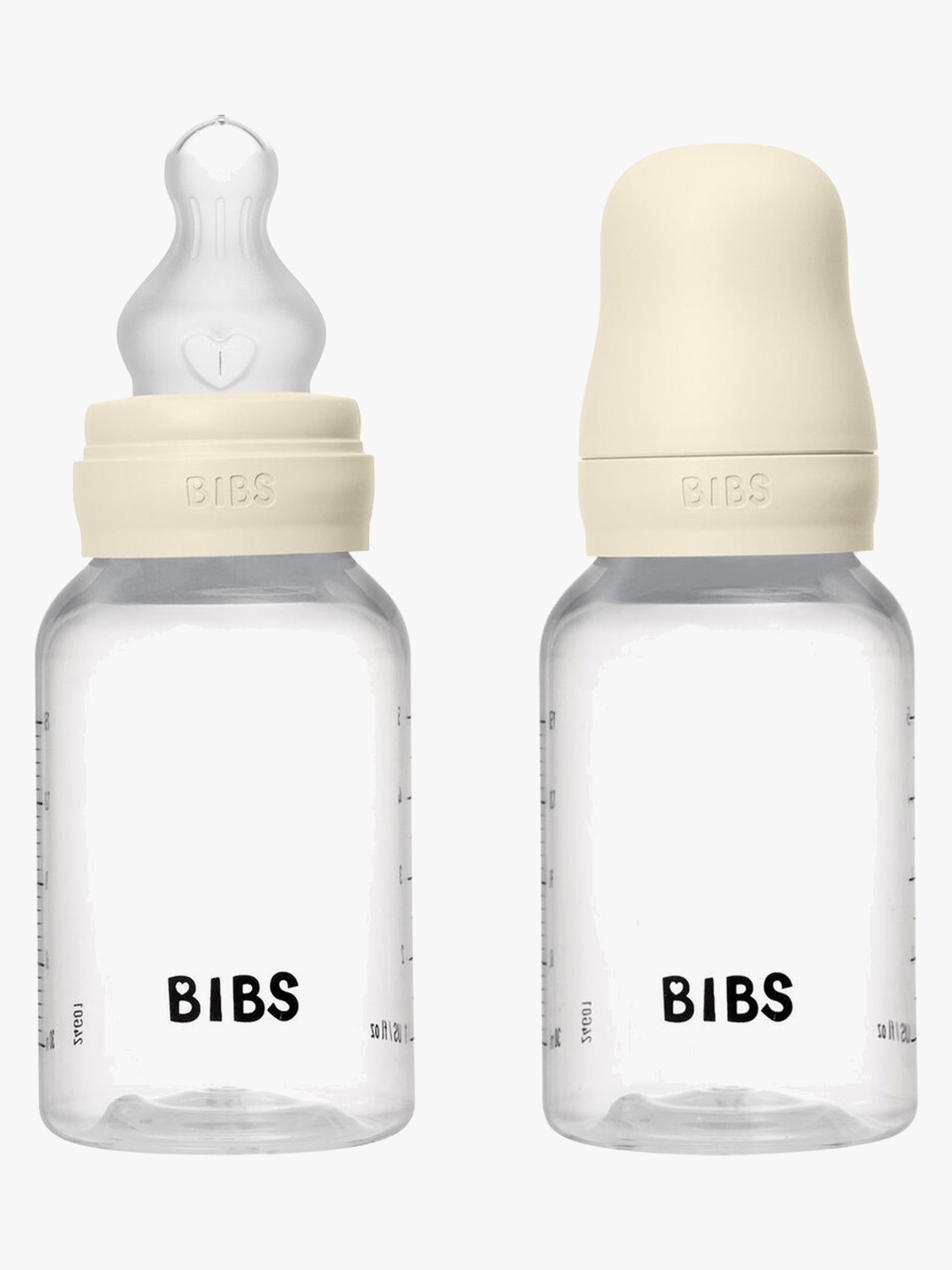 BIBS Slow Flow Fläschchen Silicone 2er-Pack 150 ml, Ivory